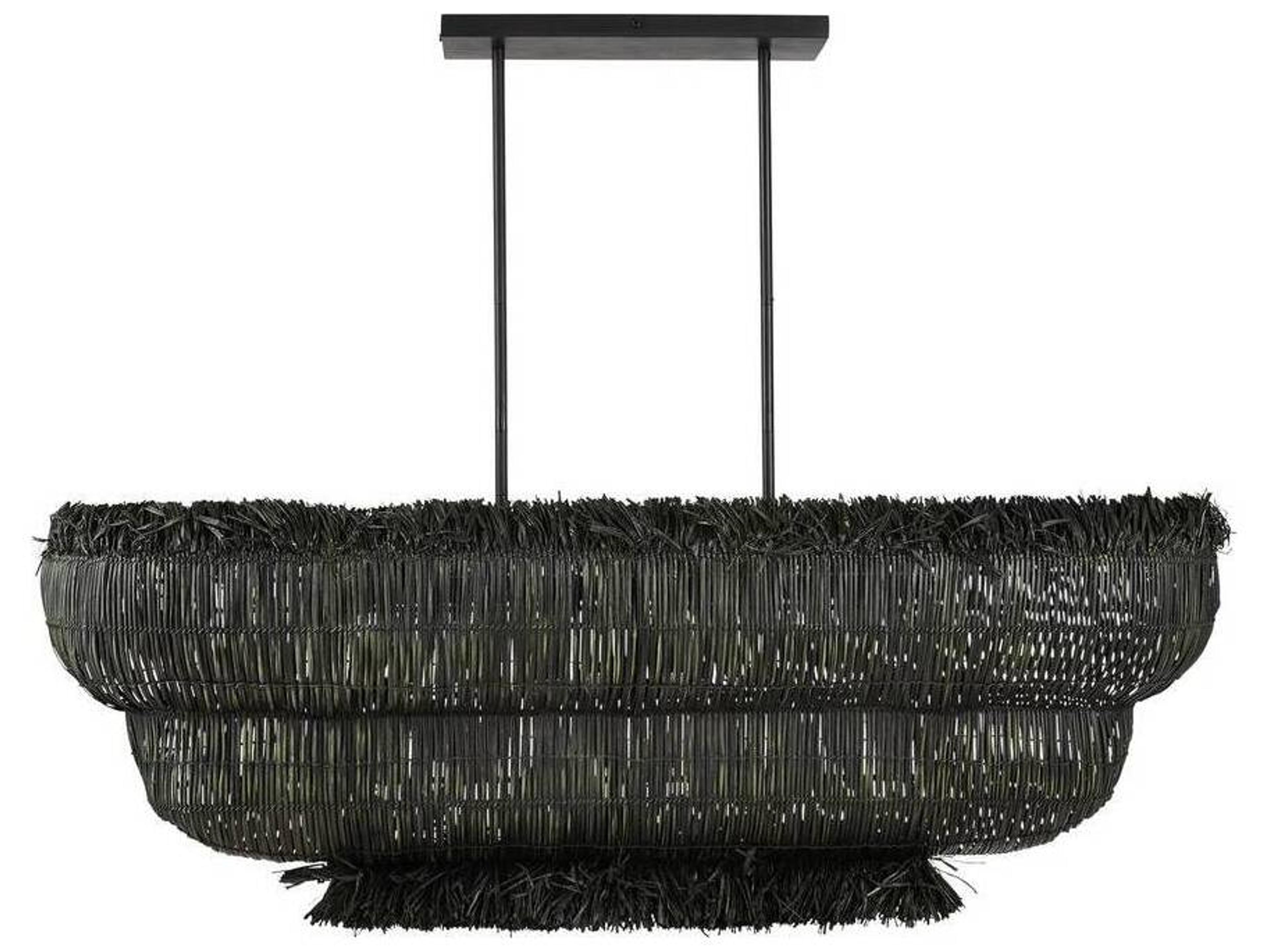 Arteriors Home Yessika 6-Light Dark Gray Stained Matte Black Island Pendant