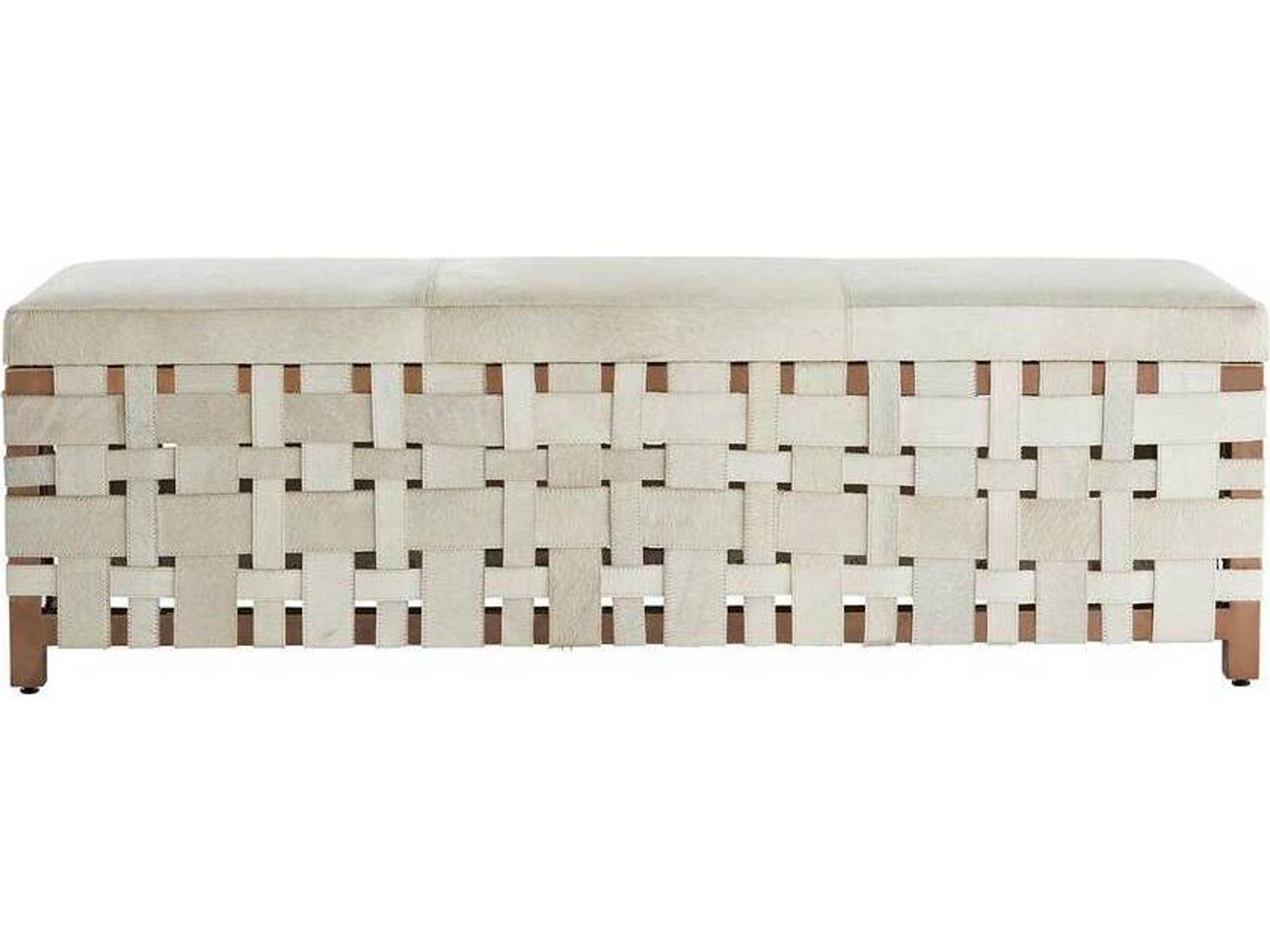 Elis Bench White Hide Rose Gold