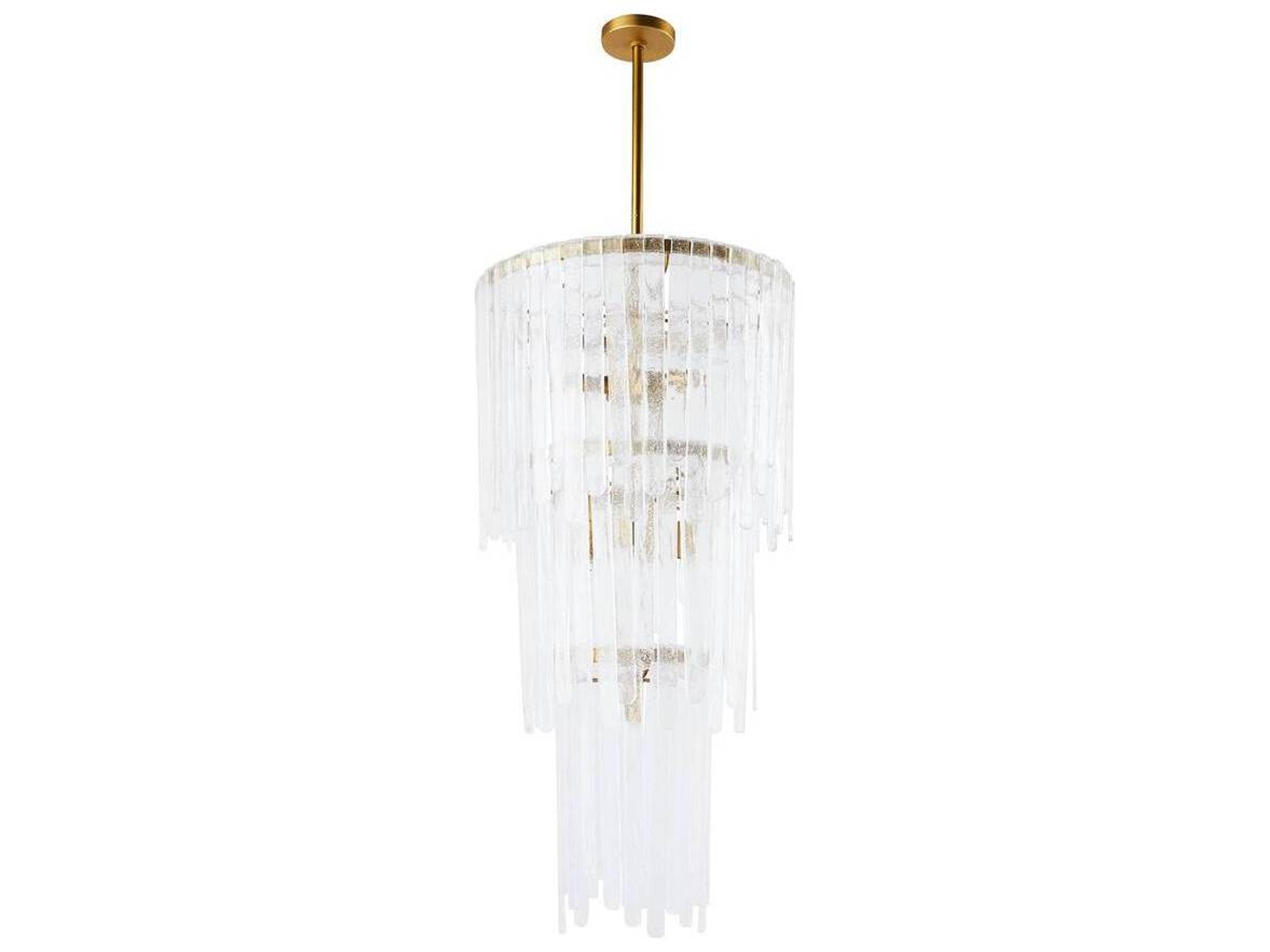 Arteriors Home Raine 7-Light Clear Seedy Antique Brass Tiered Chandelier