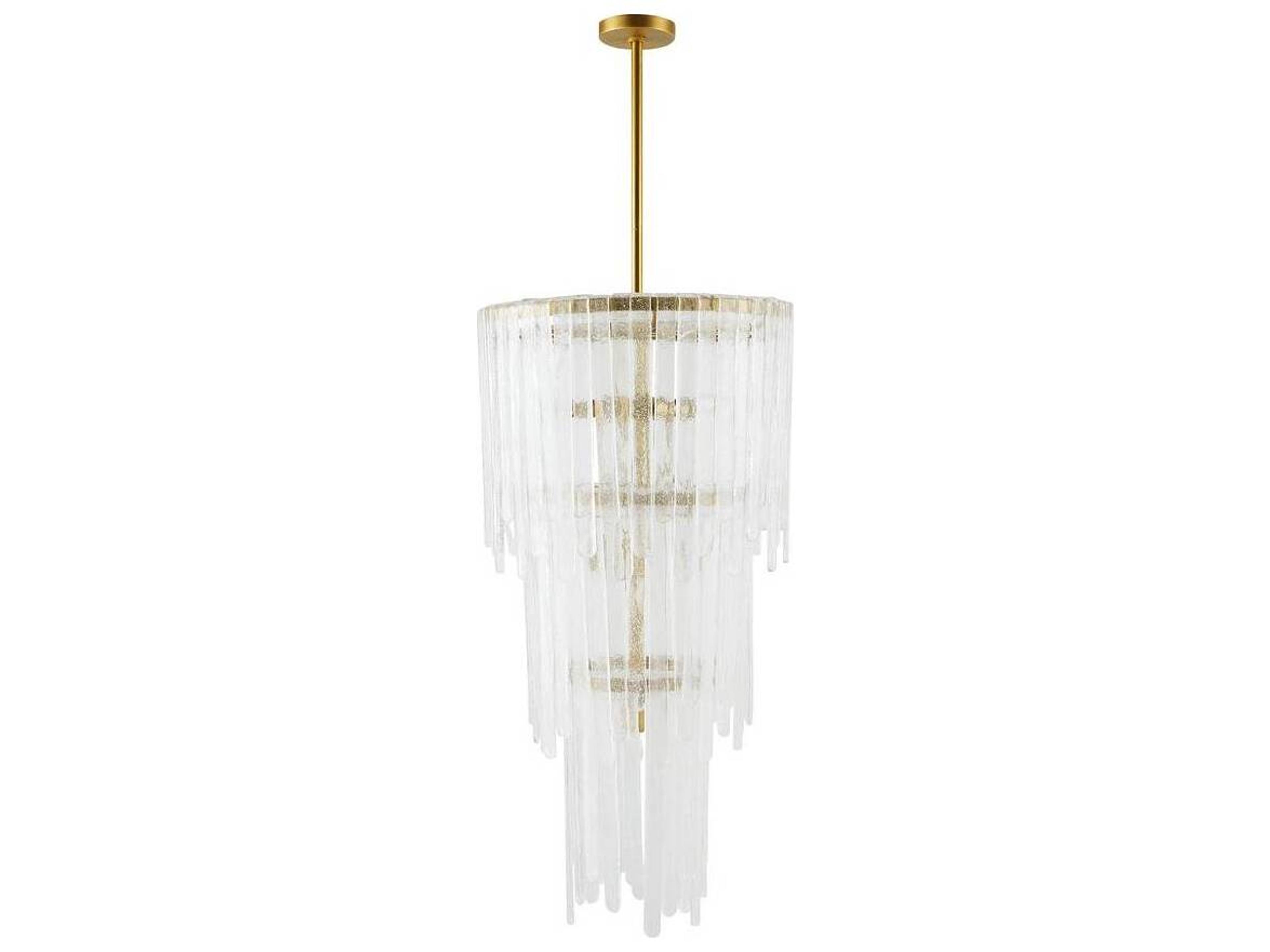 Arteriors Home Raine 7-Light Clear Seedy Antique Brass Tiered Chandelier