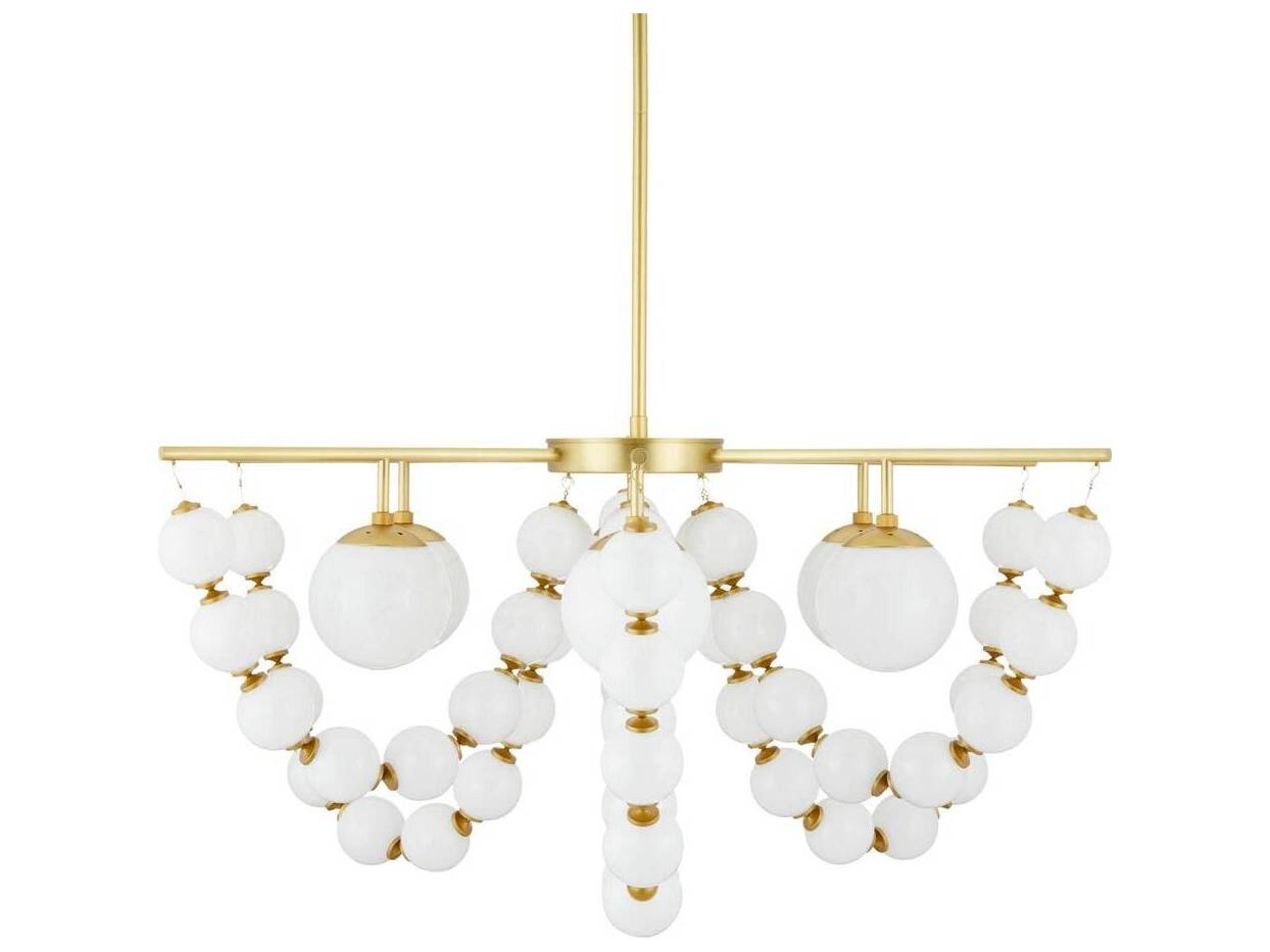 Arteriors Home Genesis 5-Light Opal White Globe Chandelier