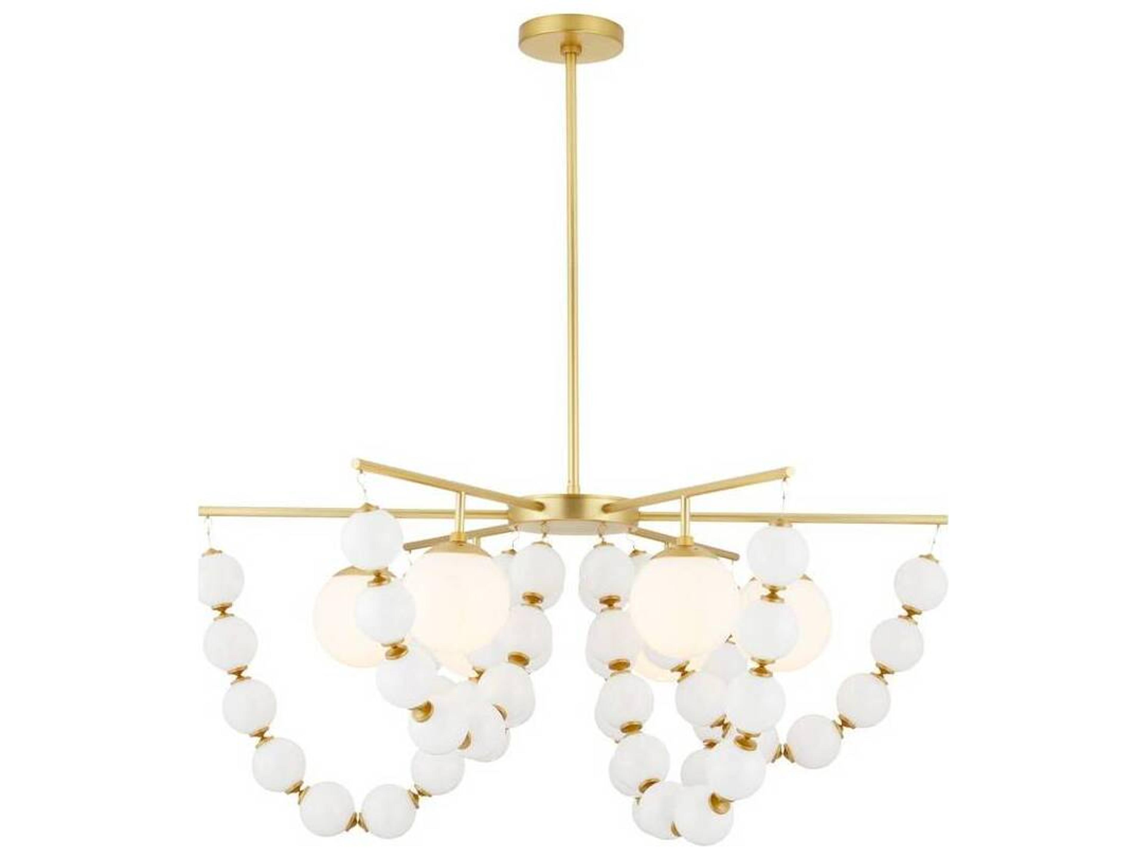 Arteriors Home Genesis 5-Light Opal White Globe Chandelier