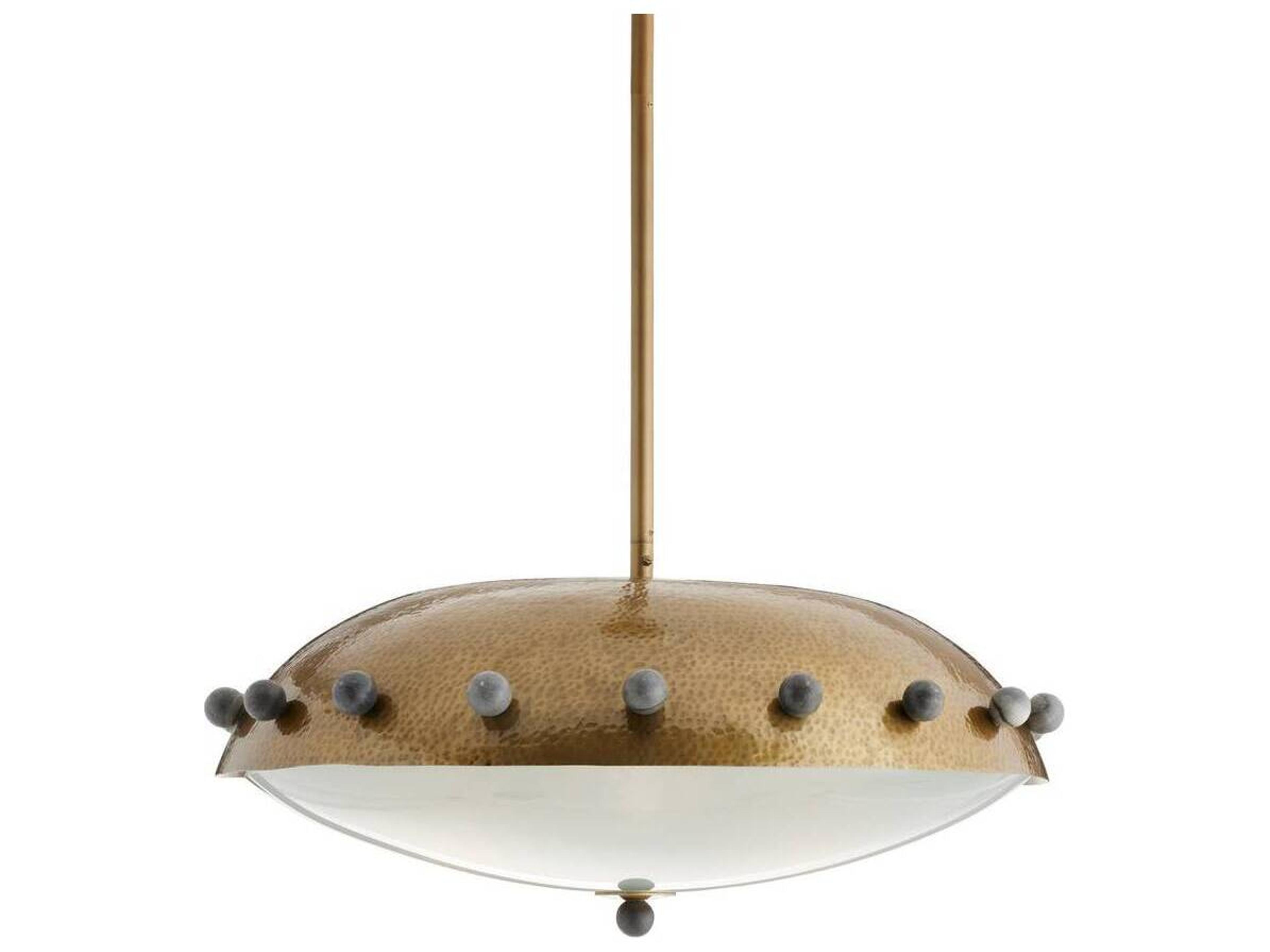 Arteriors Home Fenton 3-Light Antique Brass Black Bowl Dome Pendant