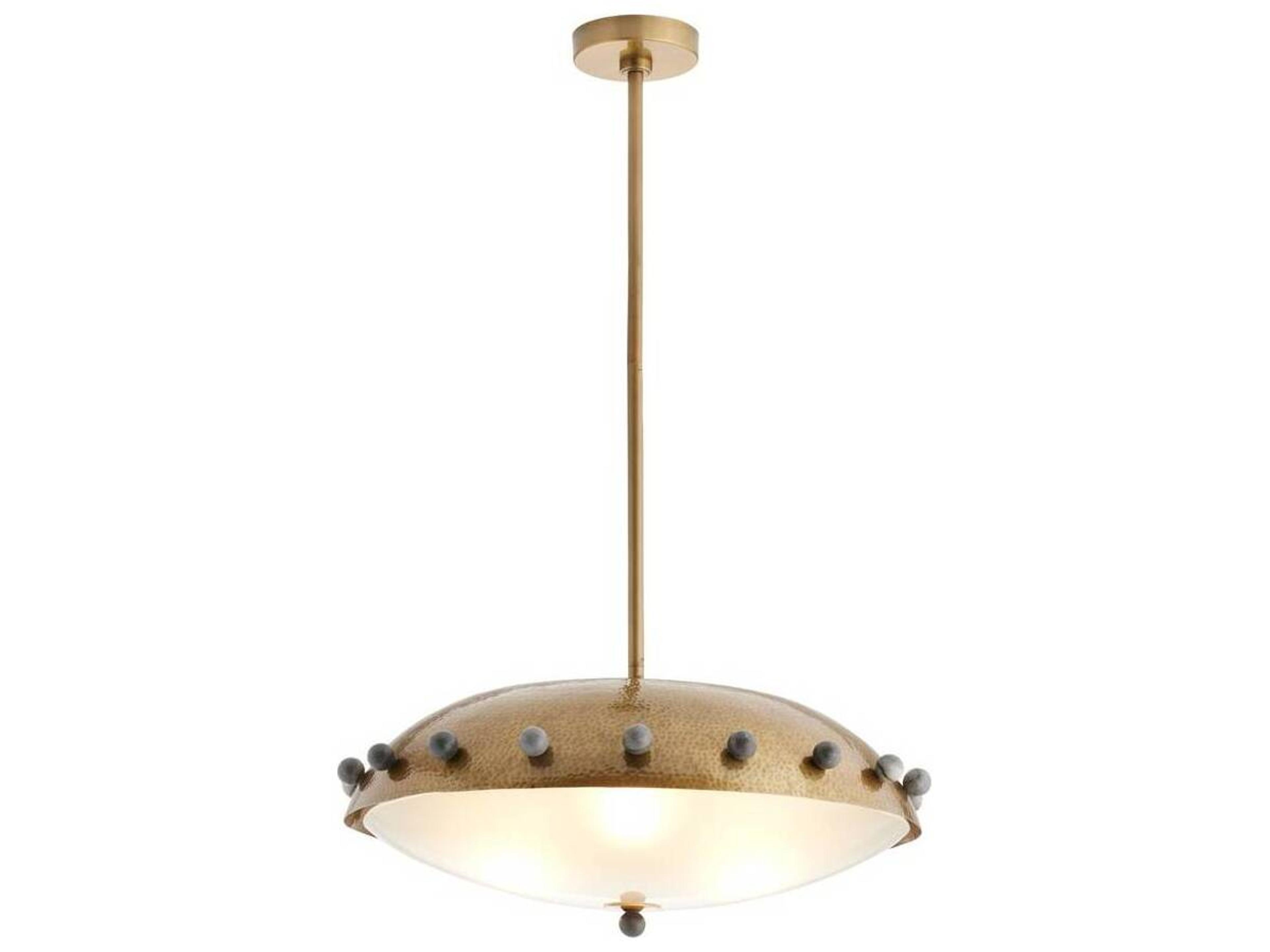 Arteriors Home Fenton 3-Light Antique Brass Black Bowl Dome Pendant
