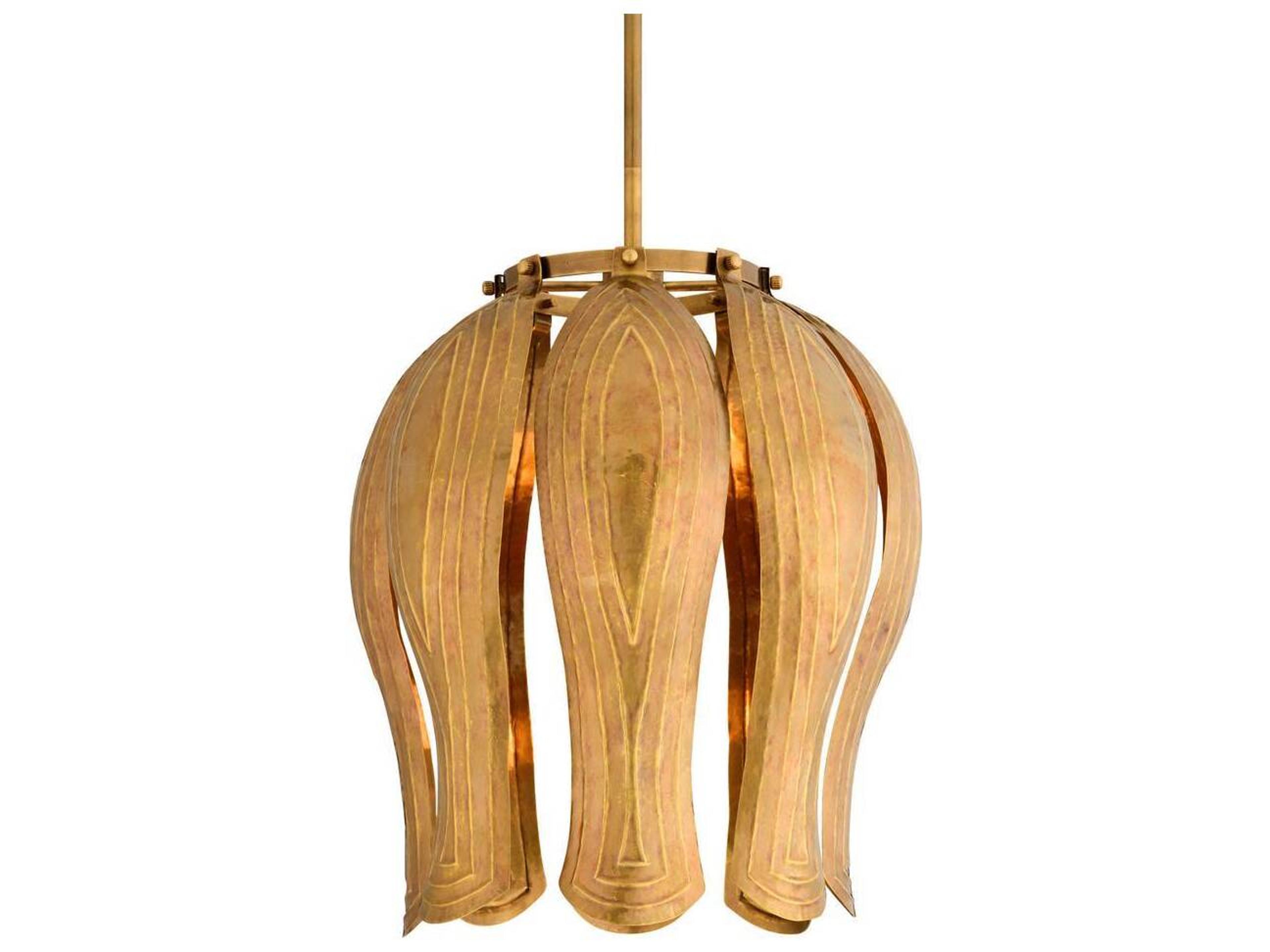 Arteriors Home Judith Arteriors Home 1-Light Vintage Brass Gold Brown Pendant