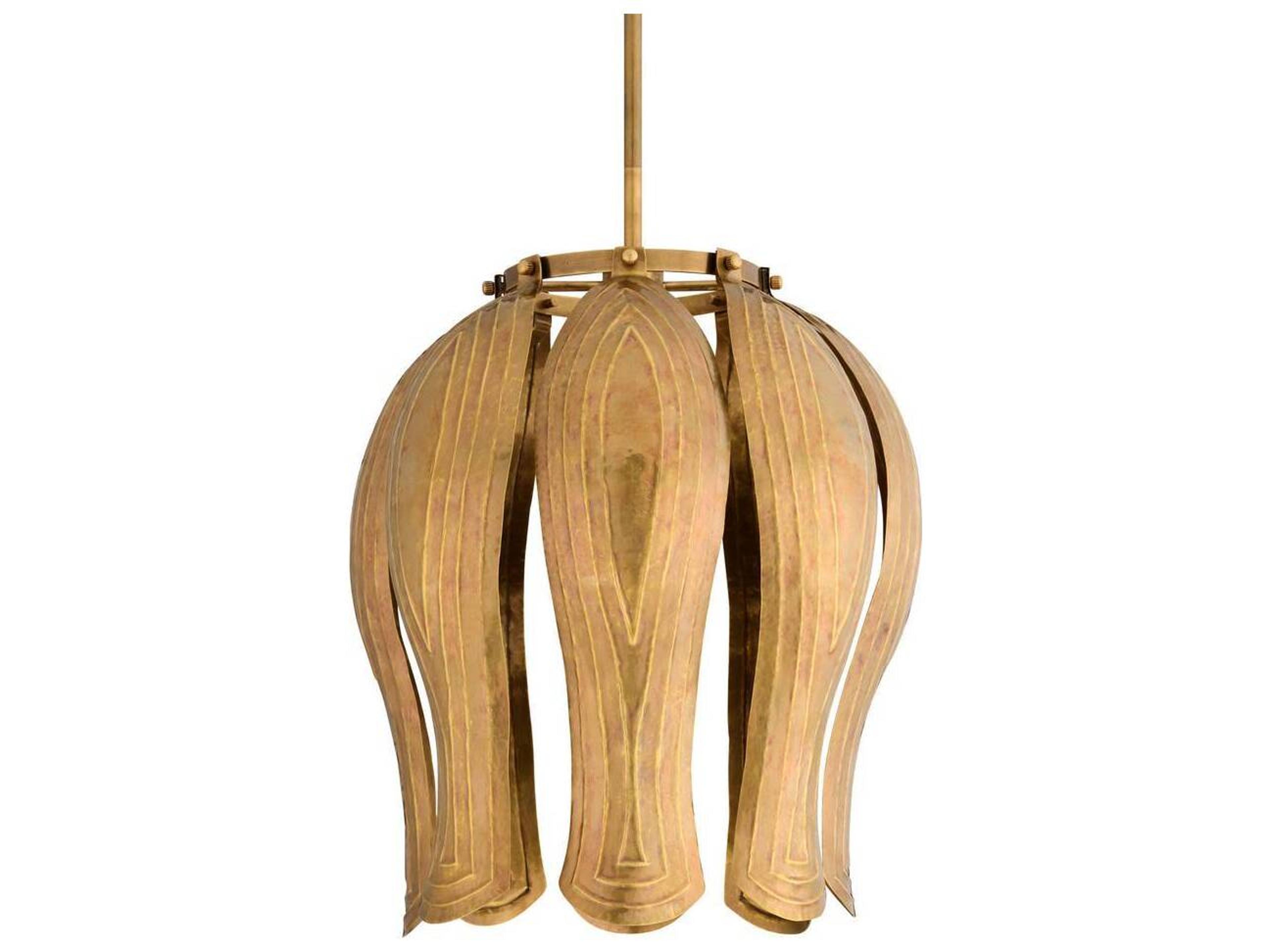 Arteriors Home Judith Arteriors Home 1-Light Vintage Brass Gold Brown Pendant