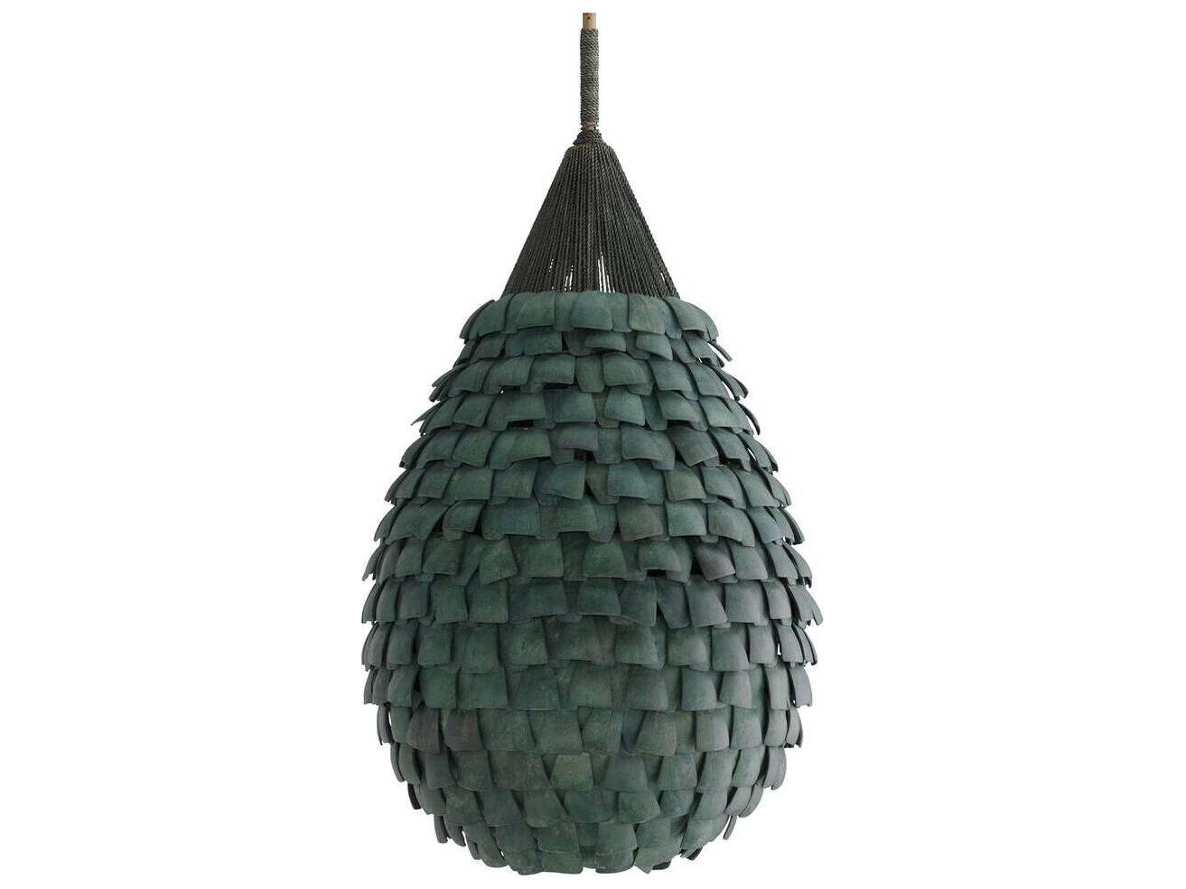 Arteriors Home Ferndale 1-Light Eucalyptus Stain Dark Green Pendant