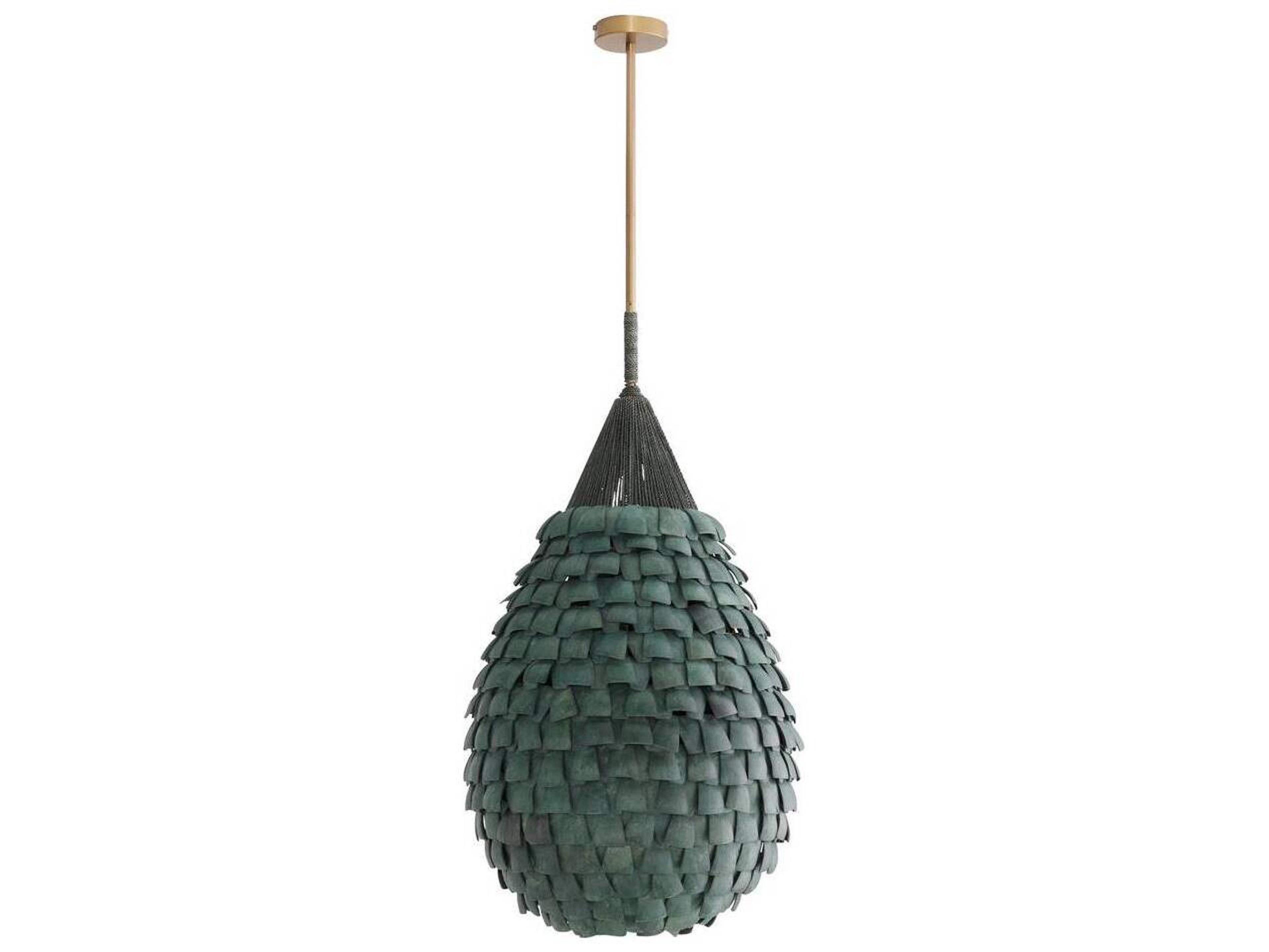 Arteriors Home Ferndale 1-Light Eucalyptus Stain Dark Green Pendant