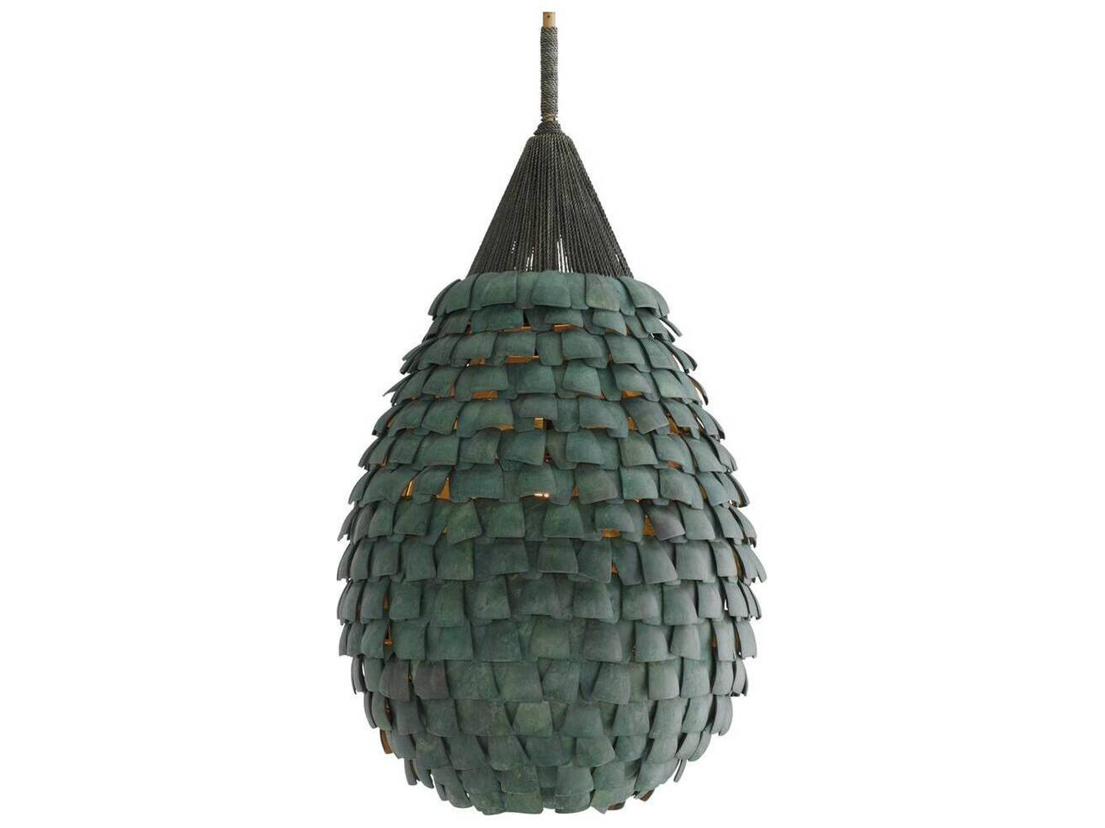 Arteriors Home Ferndale 1-Light Eucalyptus Stain Dark Green Pendant