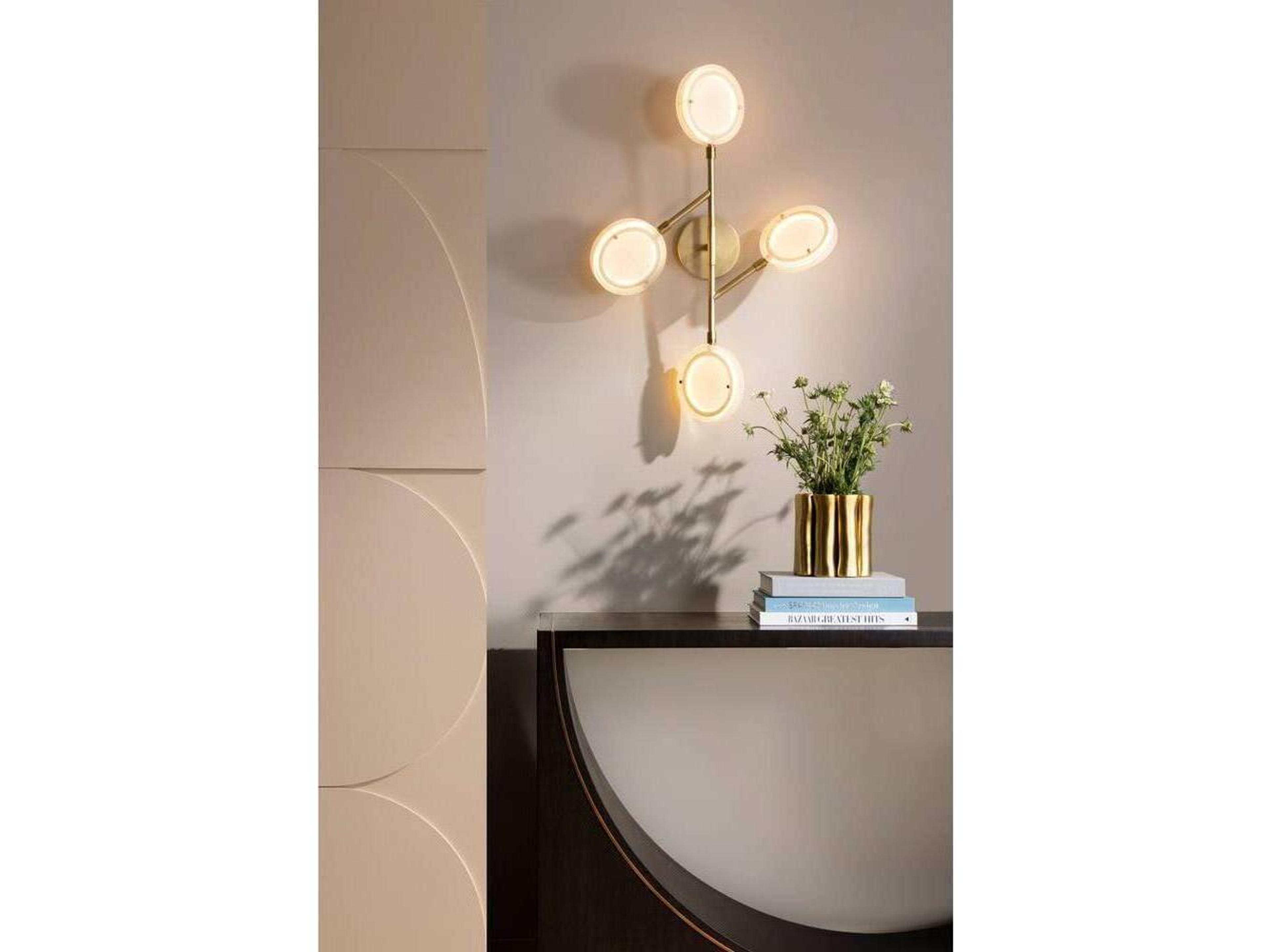 Arteriors Home 4-Light Clear Seedy Brass Wall Sconce