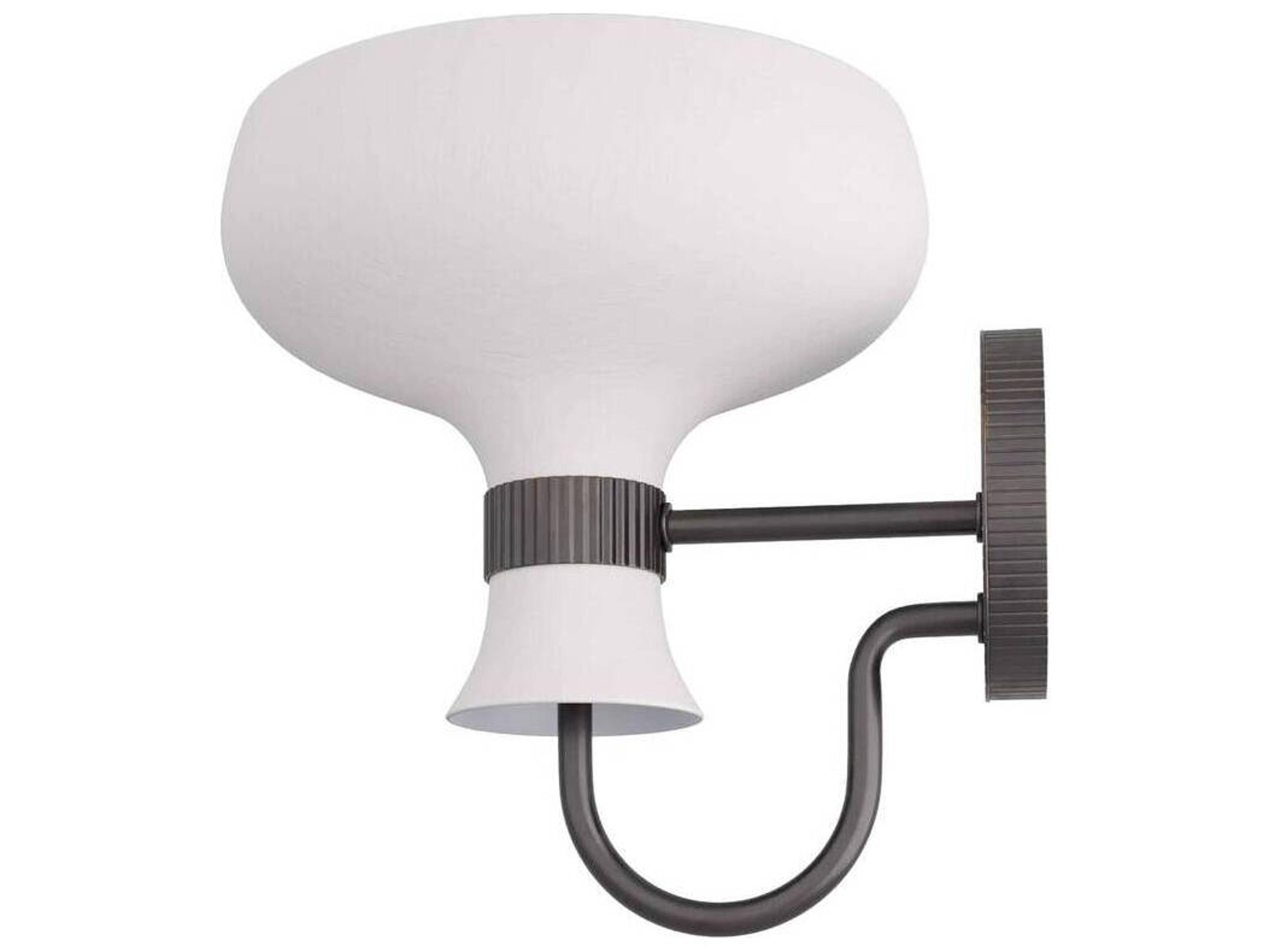 Arteriors Home 1-Light White Gesso Black Wall Sconce