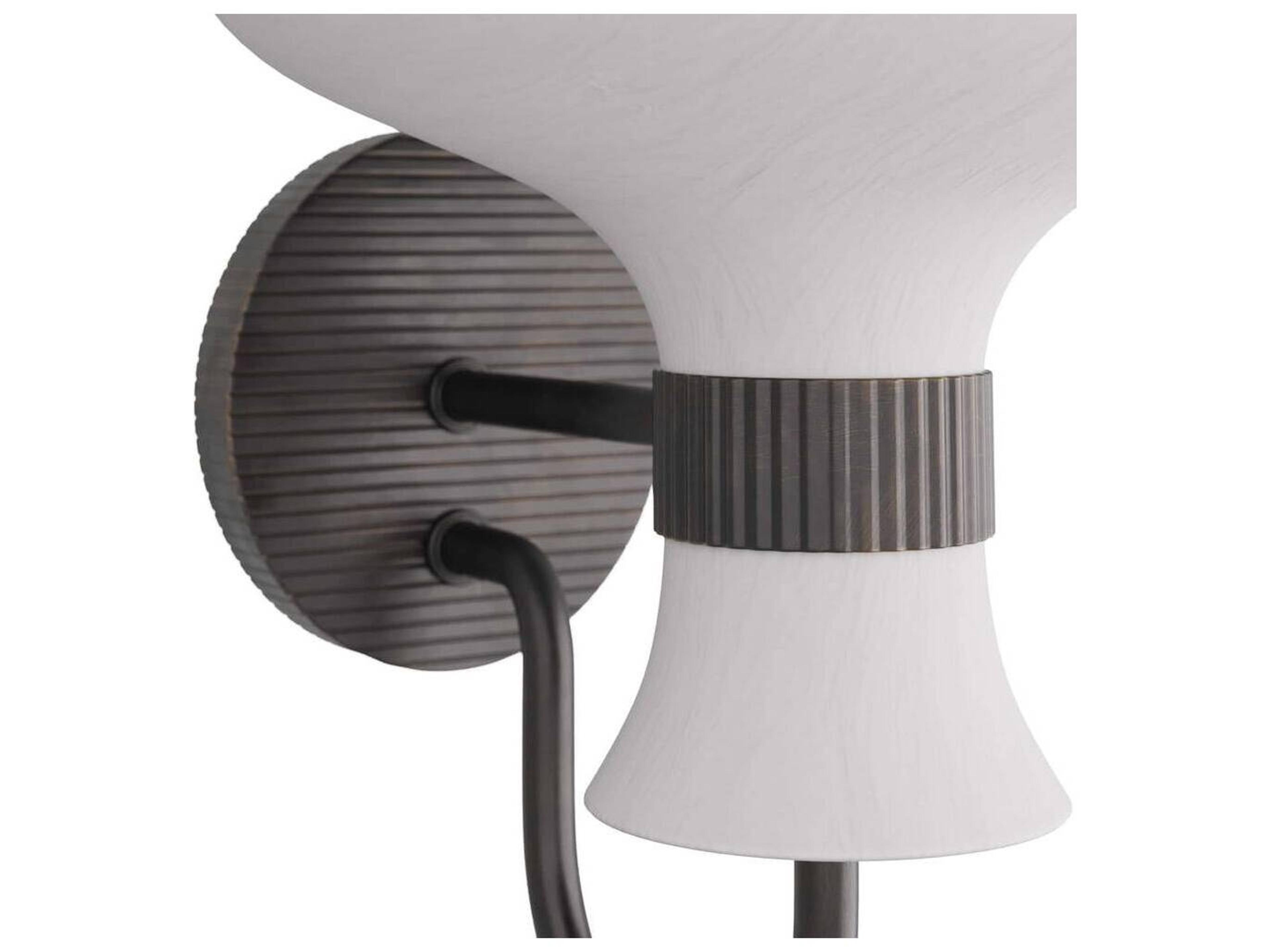 Arteriors Home 1-Light White Gesso Black Wall Sconce