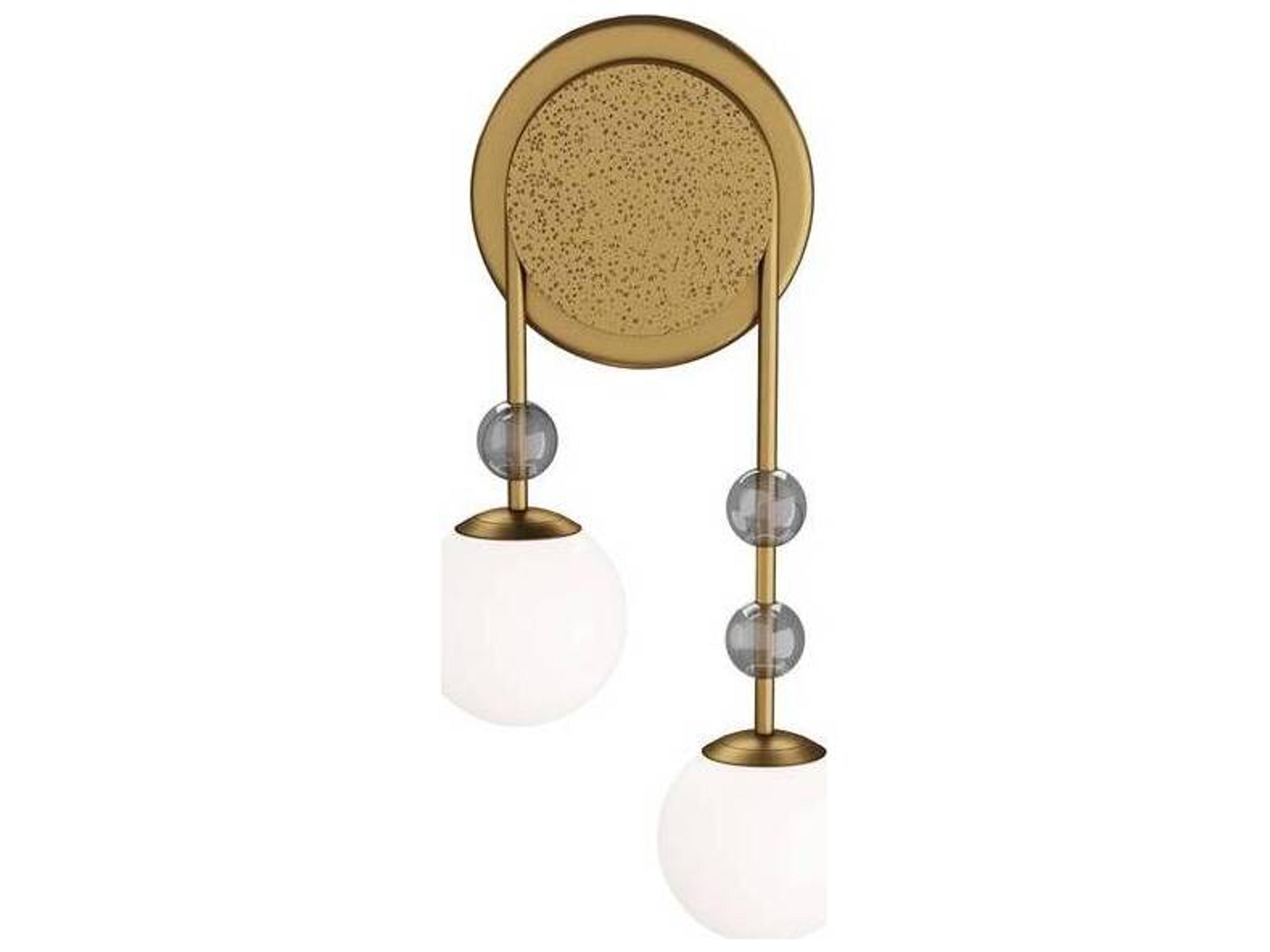 Arteriors Home Beverly 2-Light Antique Brass Opal White Wall Sconce
