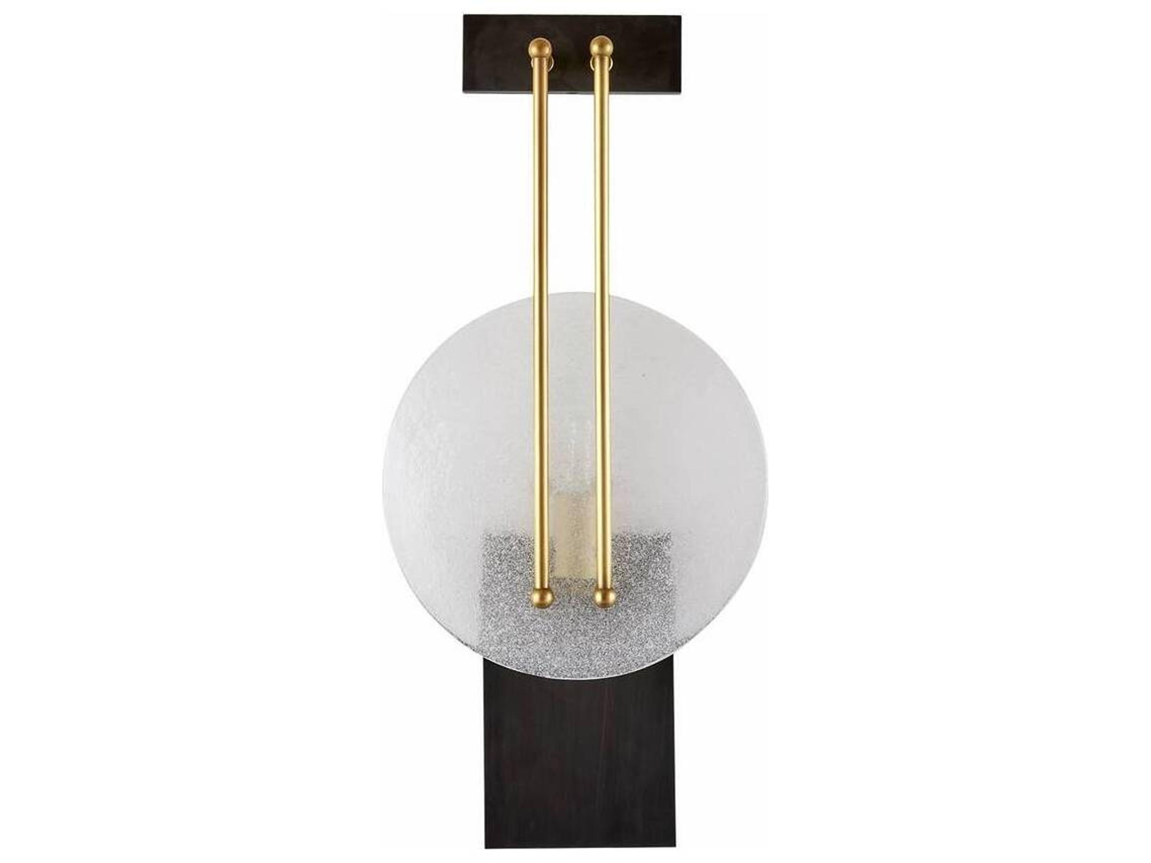 Arteriors Home Clover 1-Light Clear Seedy Antique Brass Wall Sconce