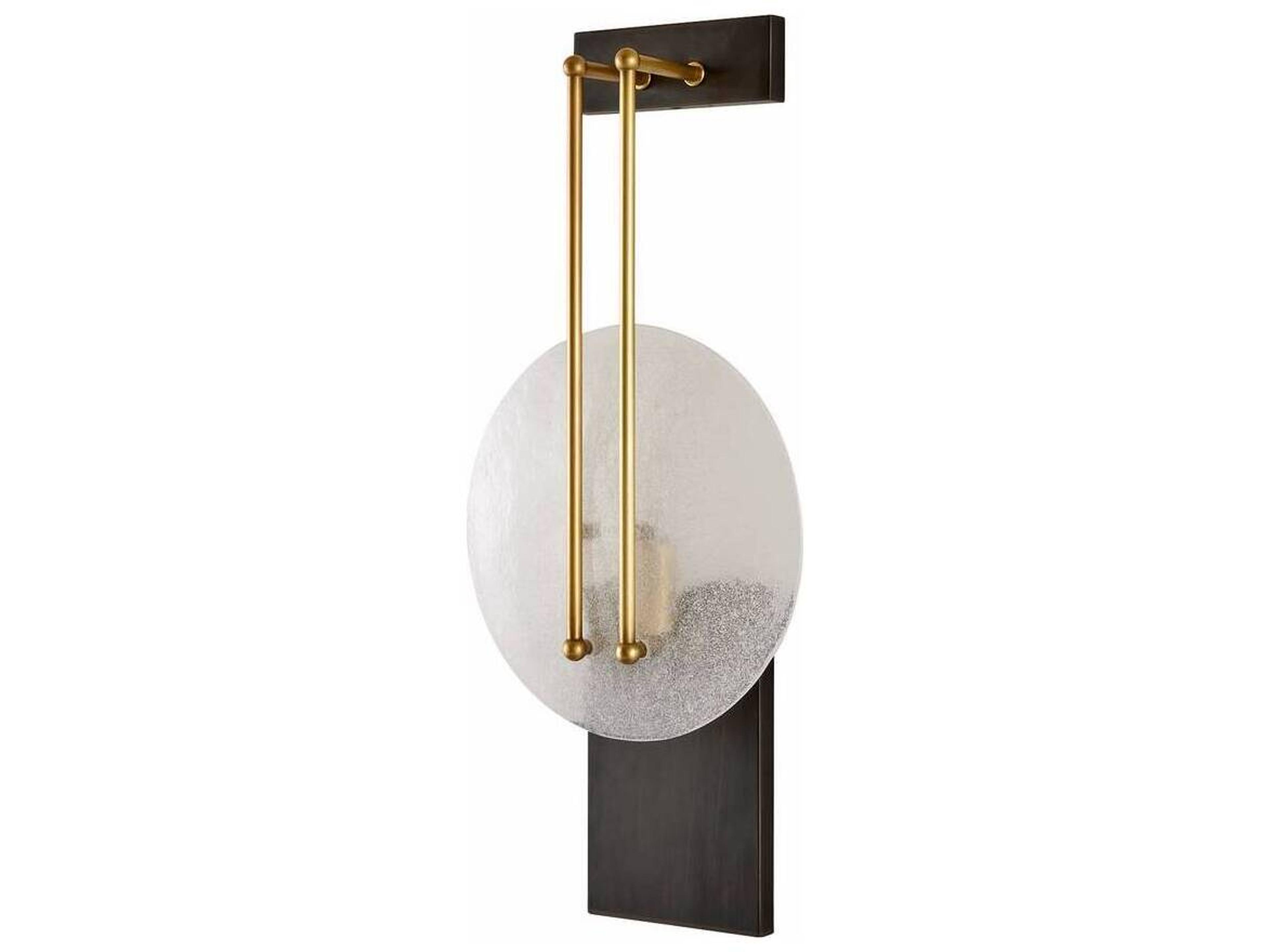 Arteriors Home Clover 1-Light Clear Seedy Antique Brass Wall Sconce