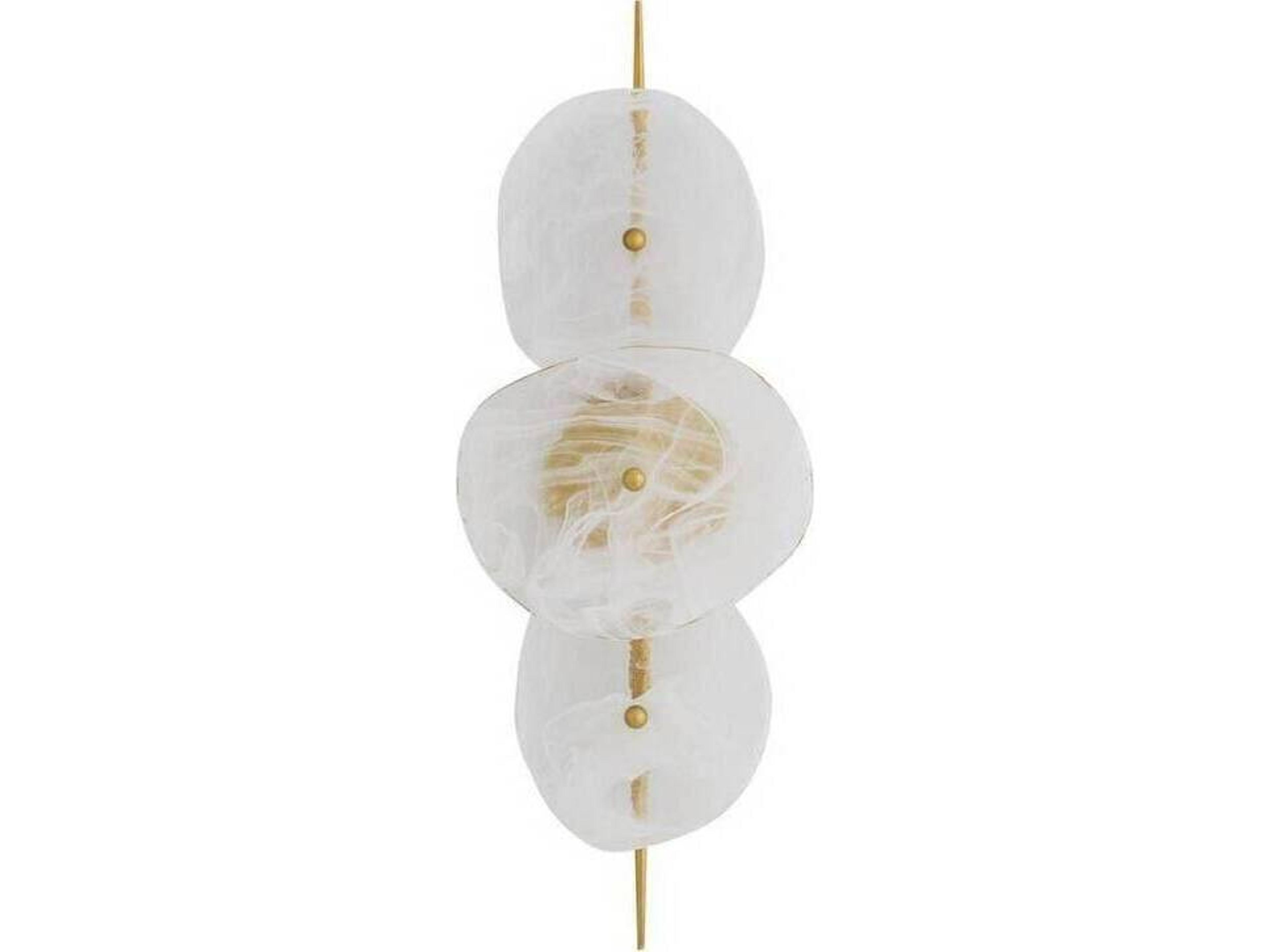 Arteriors Home Kylie Arteriors Home 2-Light White Glaze Antique Brass Gold Wall Sconce