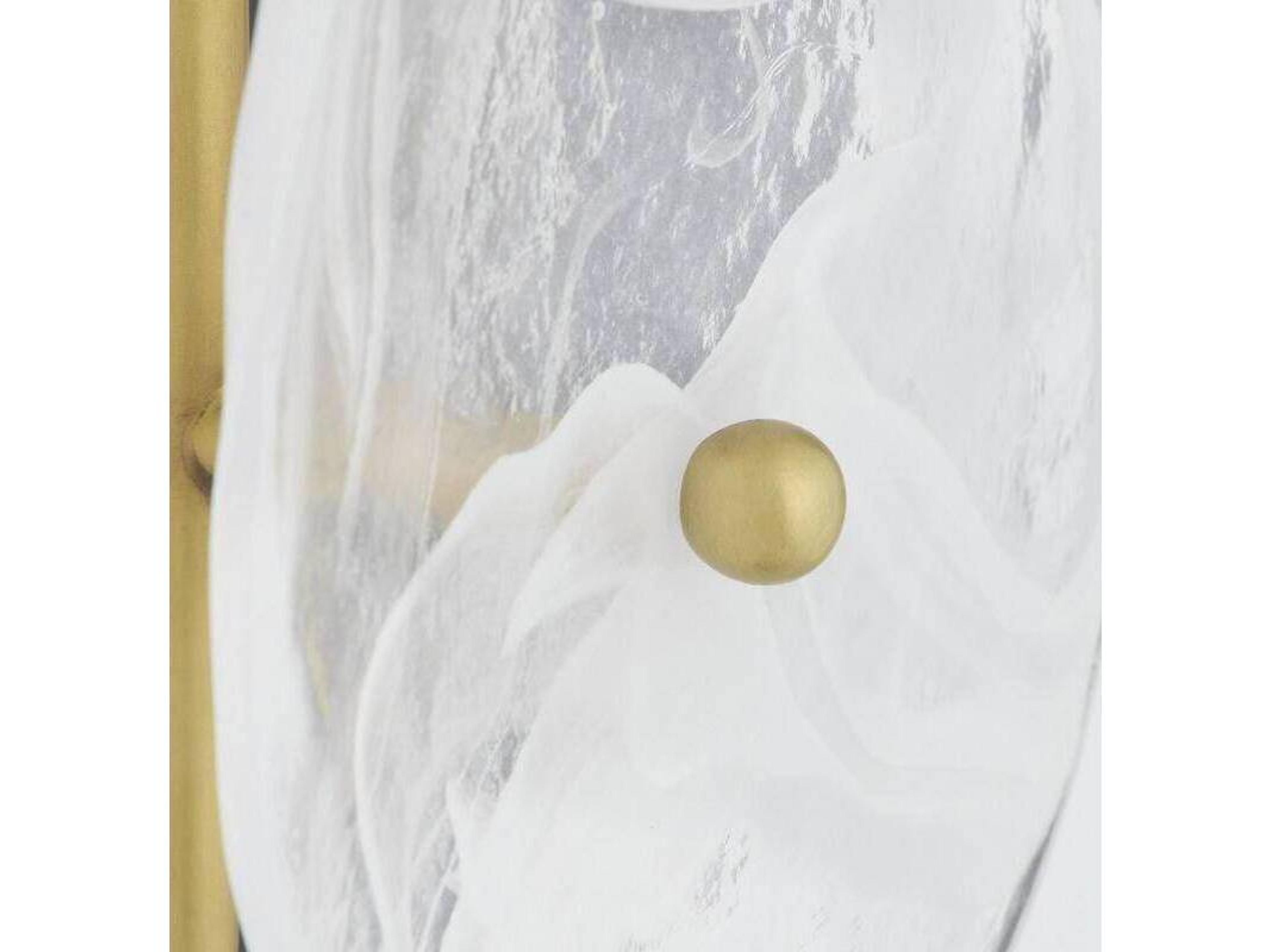 Arteriors Home Kylie Arteriors Home 2-Light White Glaze Antique Brass Gold Wall Sconce