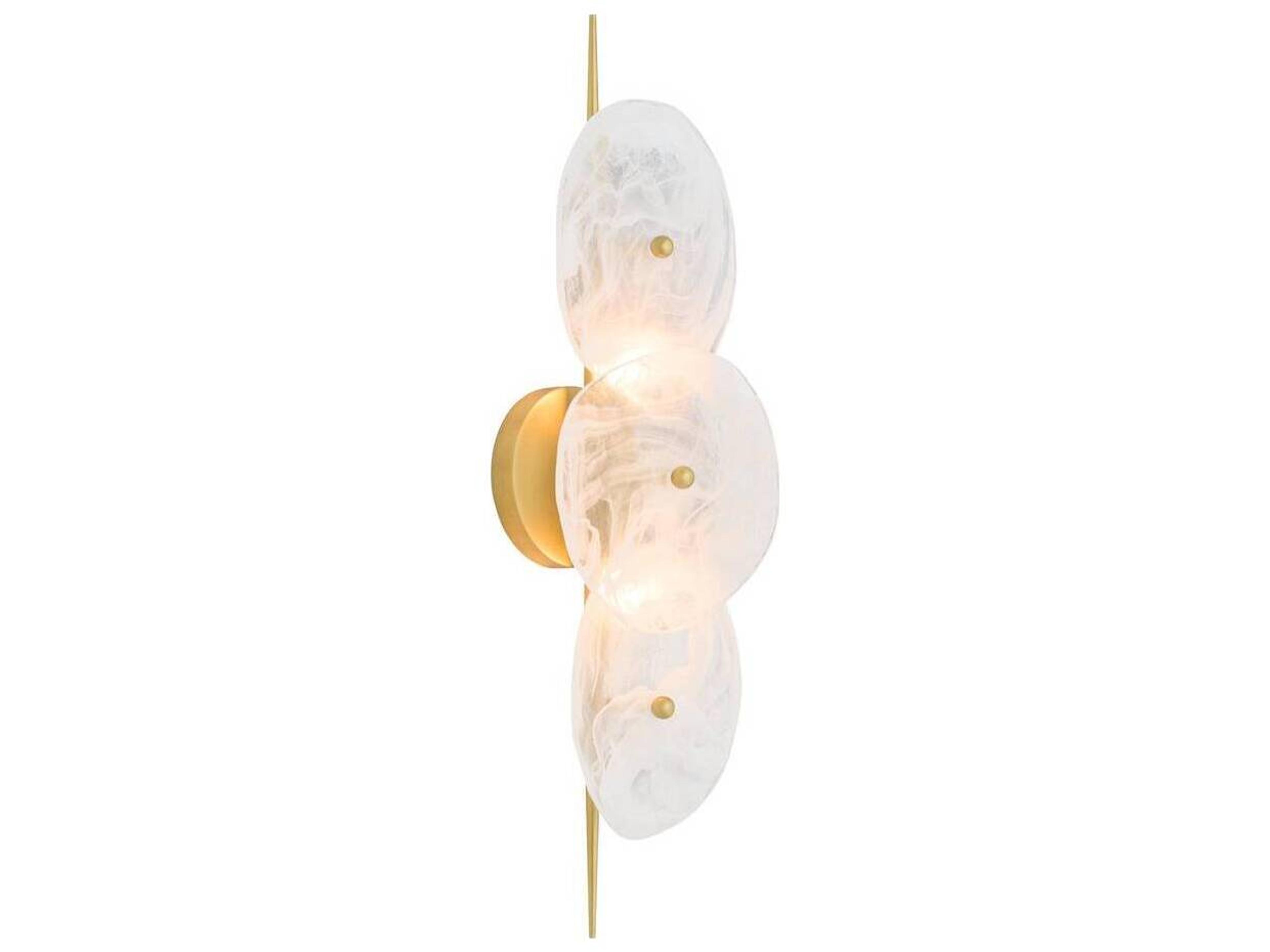 Arteriors Home Kylie Arteriors Home 2-Light White Glaze Antique Brass Gold Wall Sconce