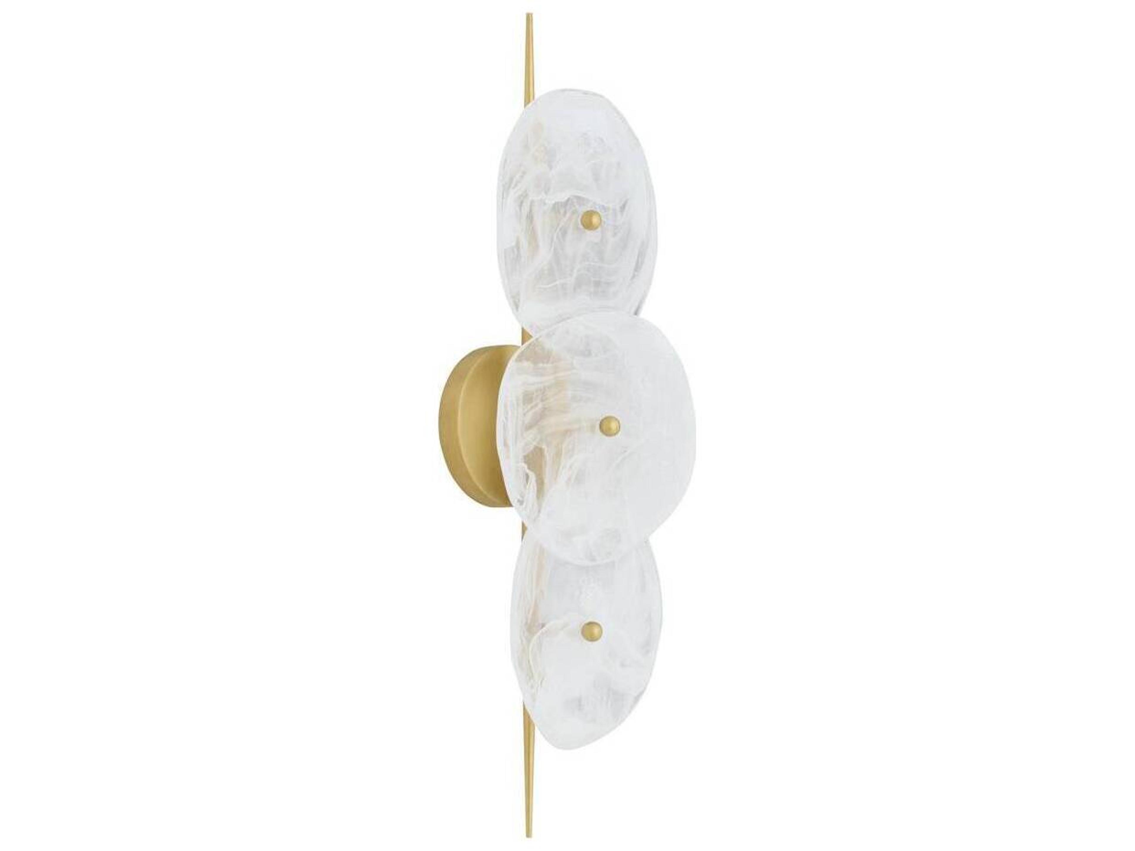 Arteriors Home Kylie Arteriors Home 2-Light White Glaze Antique Brass Gold Wall Sconce