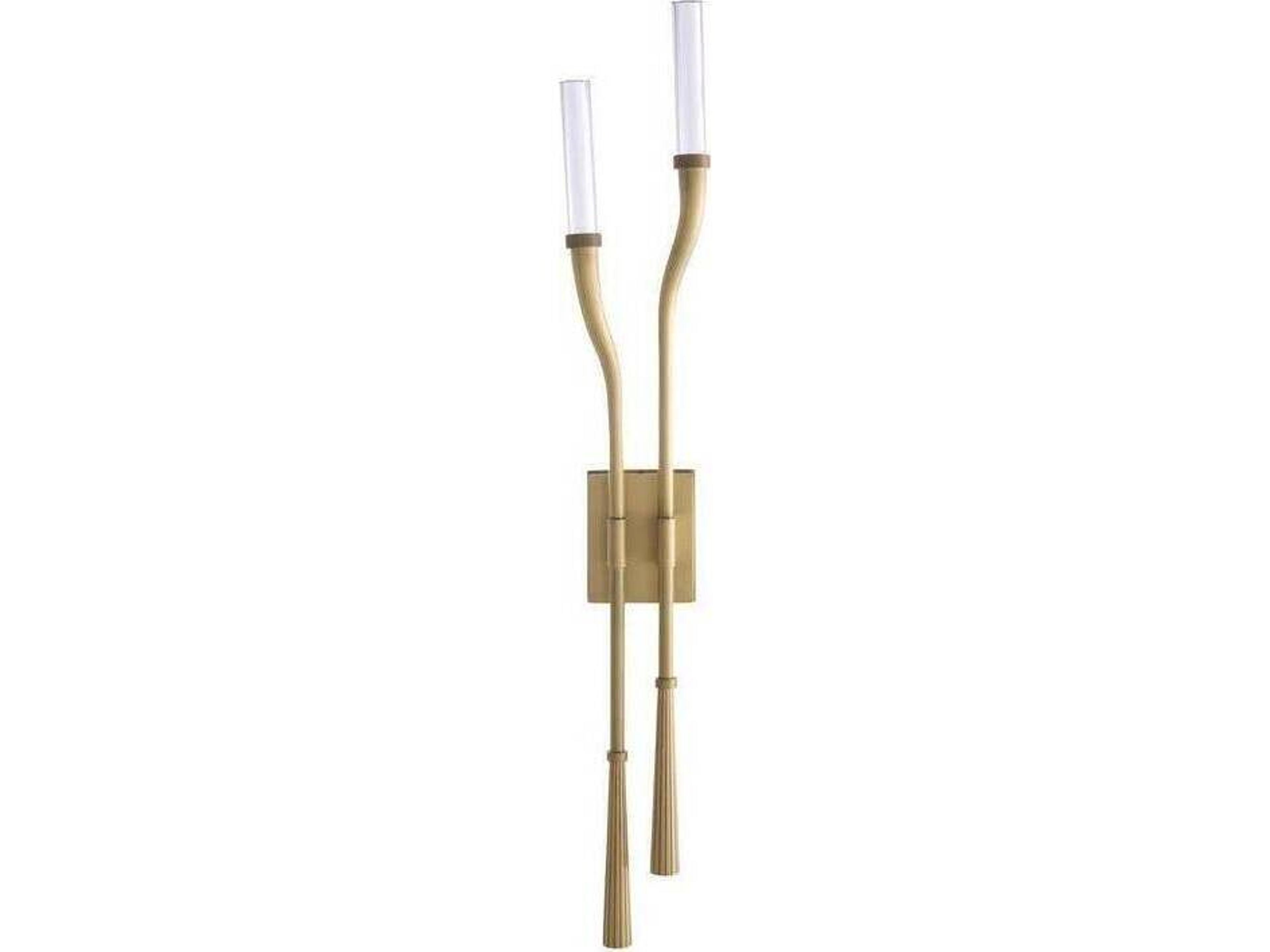 Arteriors Home Italo Arteriors Home 2-Light Clear Antique Brass Gold Wall Sconce