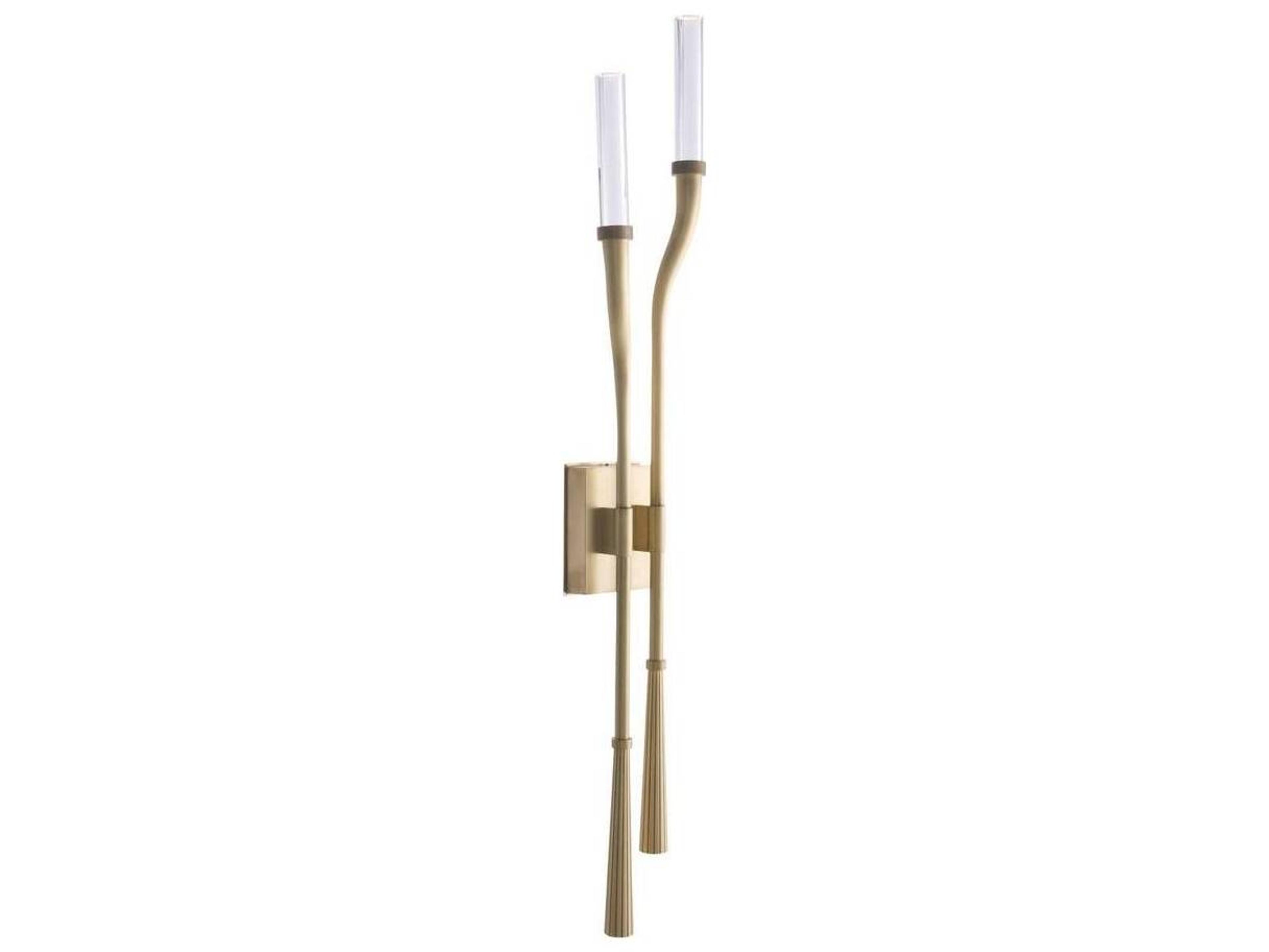 Arteriors Home Italo Arteriors Home 2-Light Clear Antique Brass Gold Wall Sconce