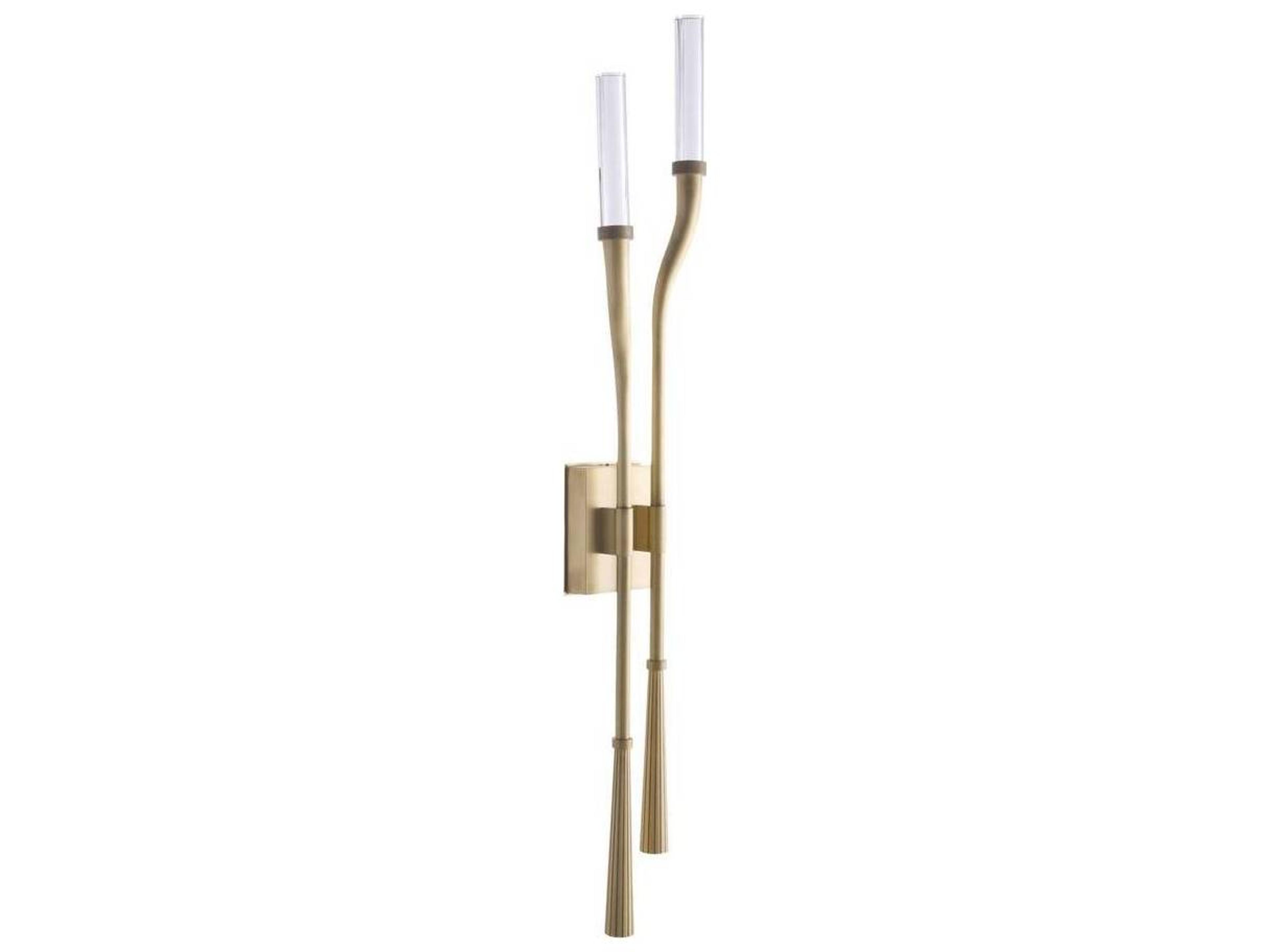Arteriors Home Italo Arteriors Home 2-Light Clear Antique Brass Gold Wall Sconce
