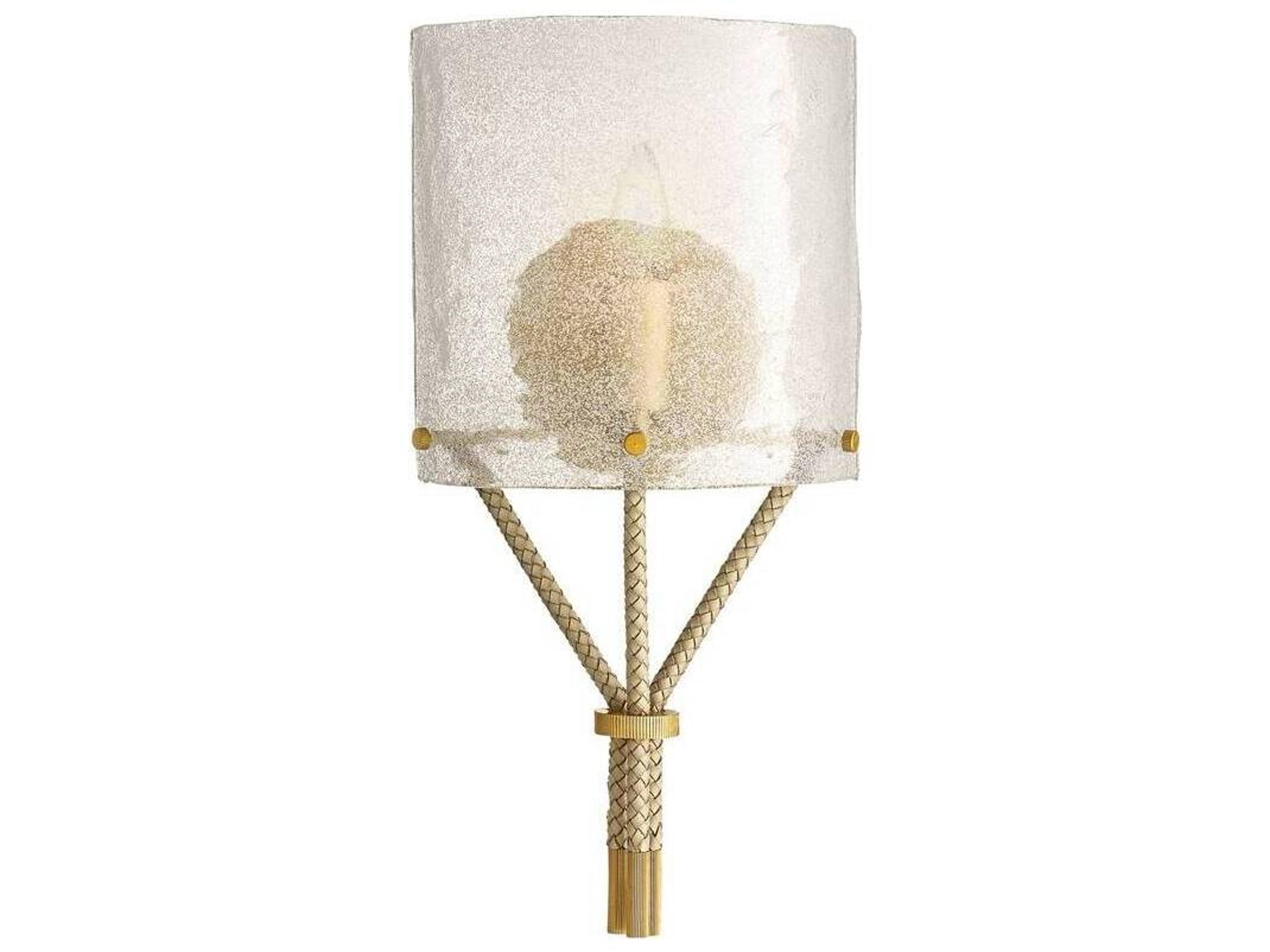 Arteriors Home Clear Seeded Slump Glass Brass Wall Sconce