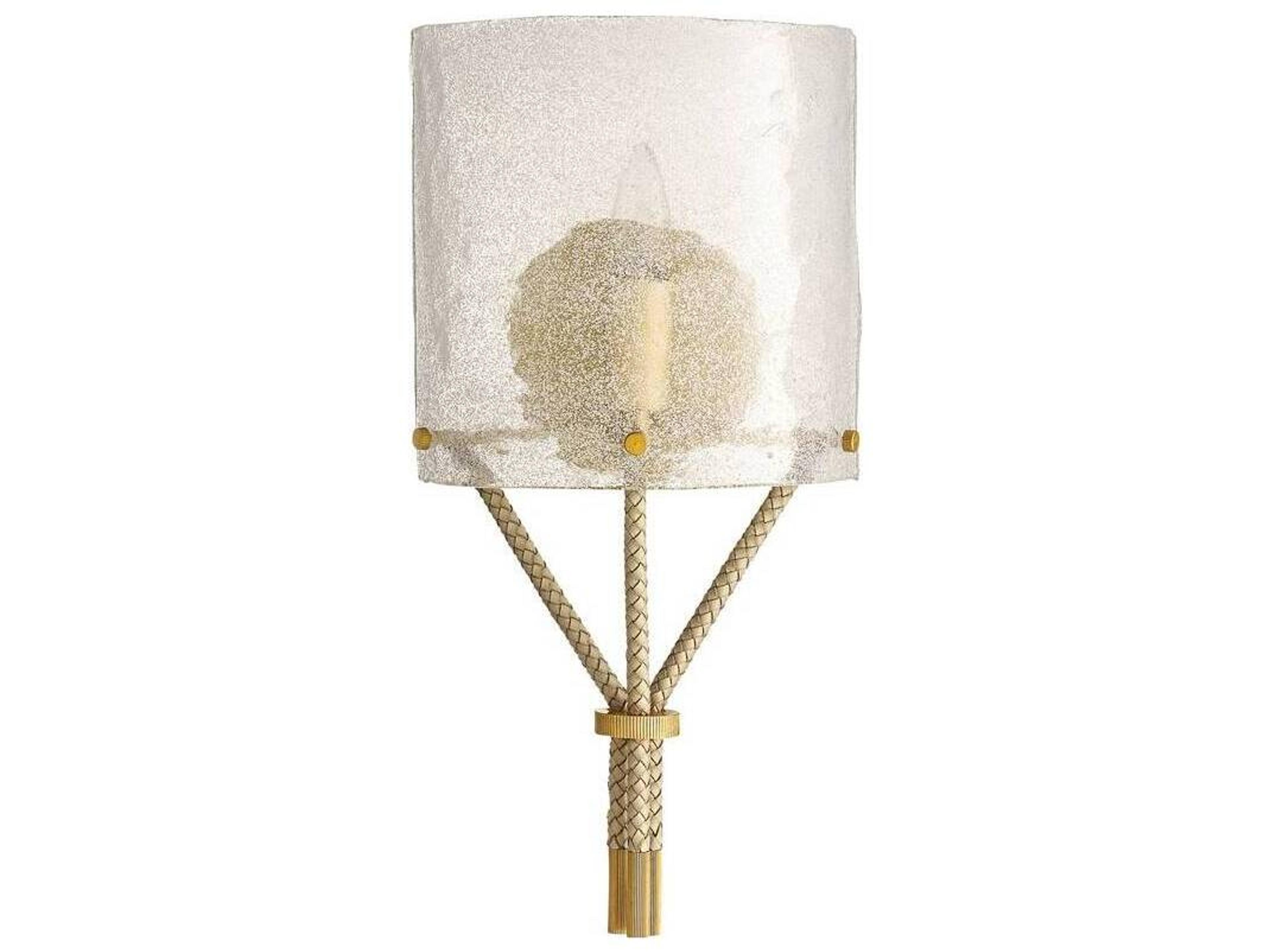 Arteriors Home Clear Seeded Slump Glass Brass Wall Sconce