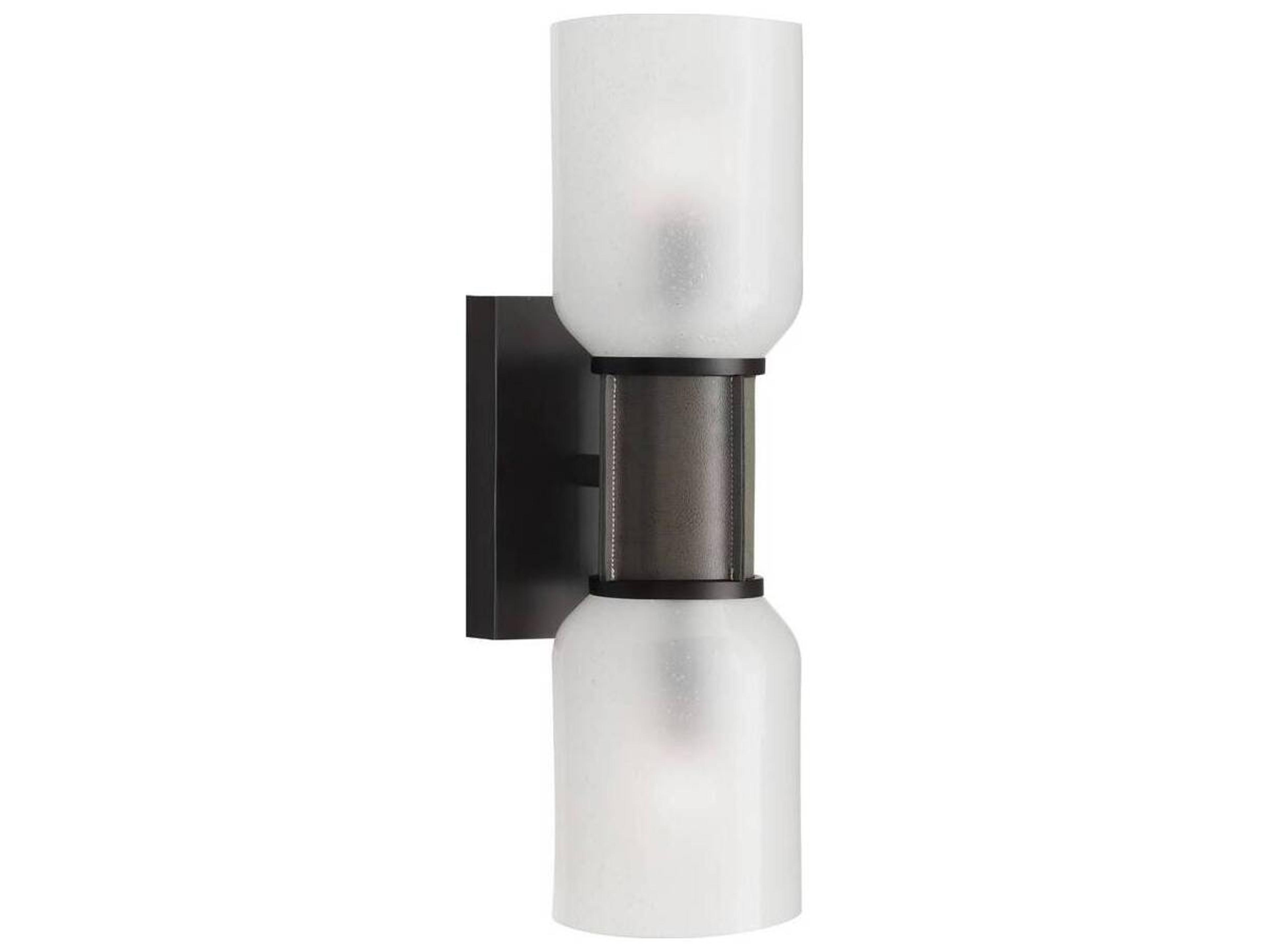 Arteriors Home Frosted Seeded Glass Black Vanity Light