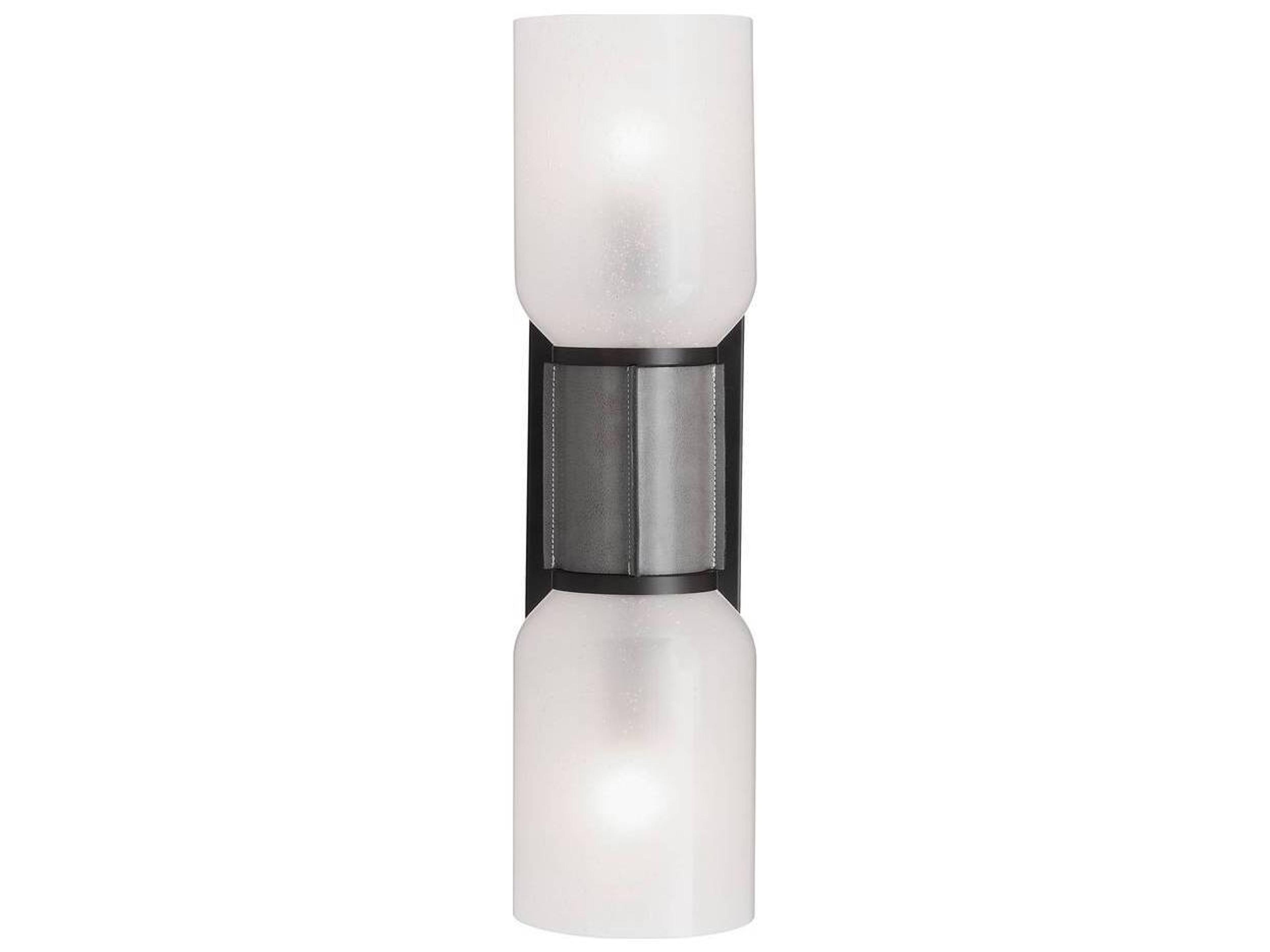 Arteriors Home Frosted Seeded Glass Black Vanity Light