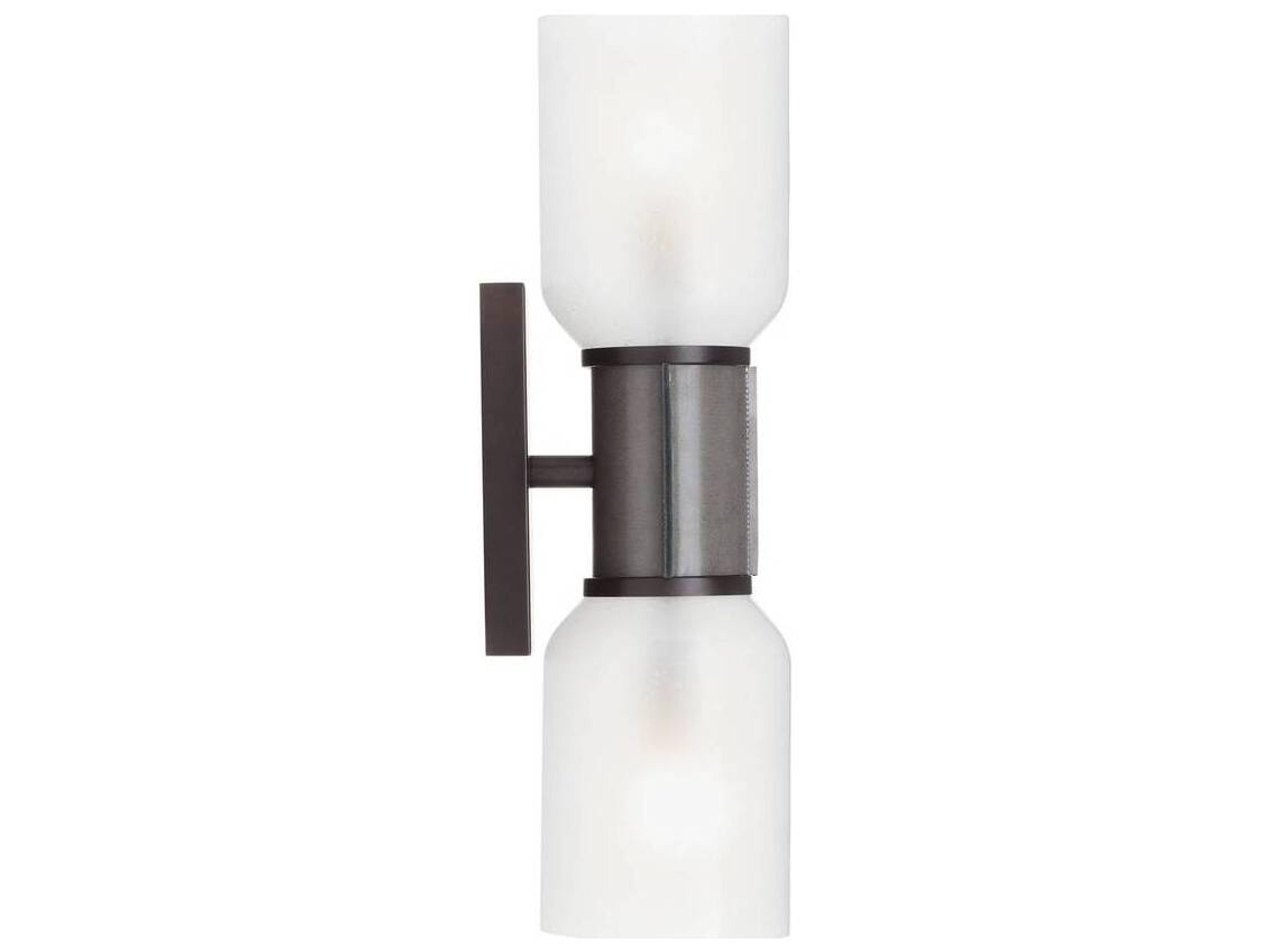 Arteriors Home Frosted Seeded Glass Black Vanity Light