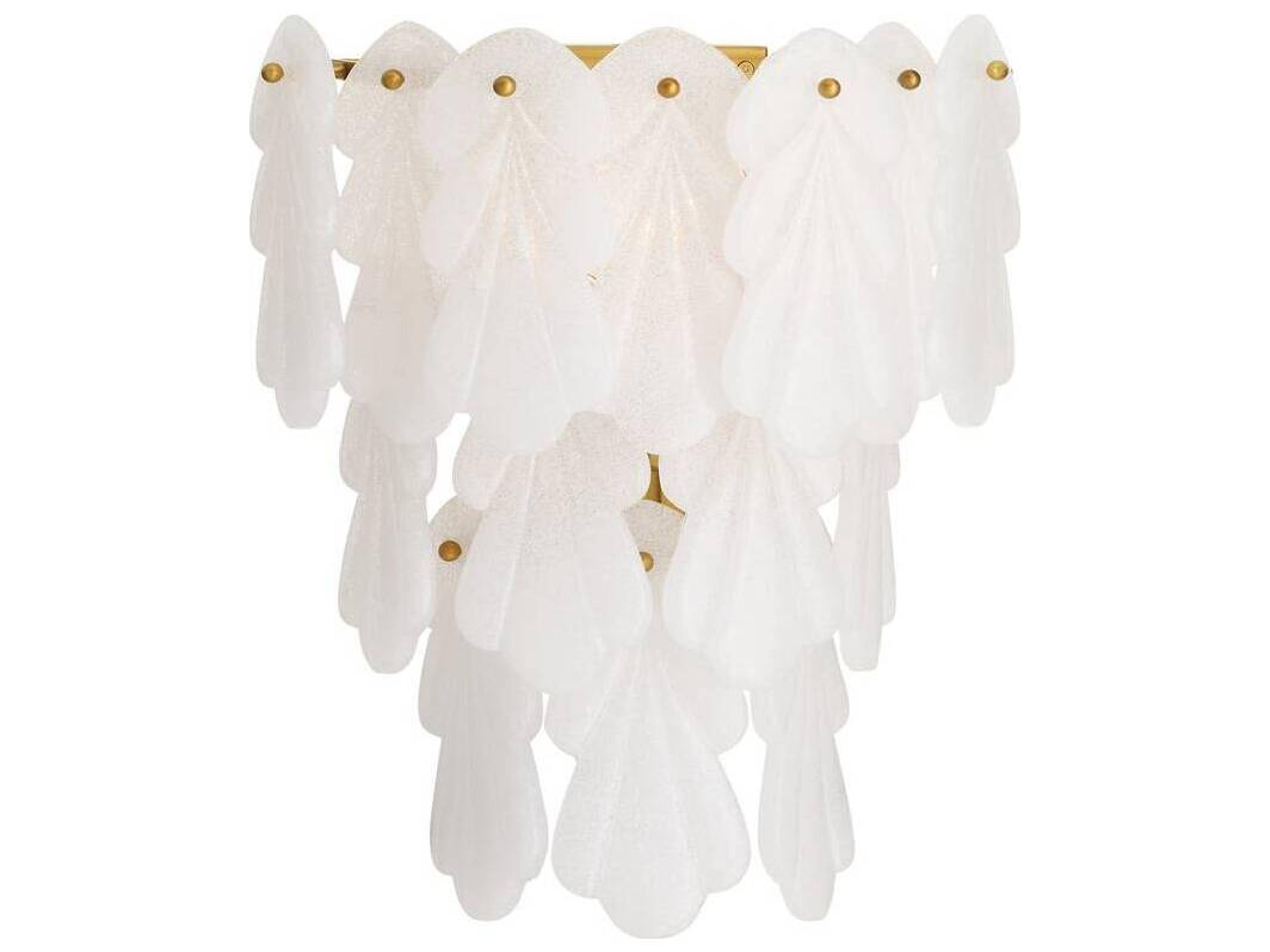 Arteriors Home Clear Seeded Slump Glass Brass Wall Sconce