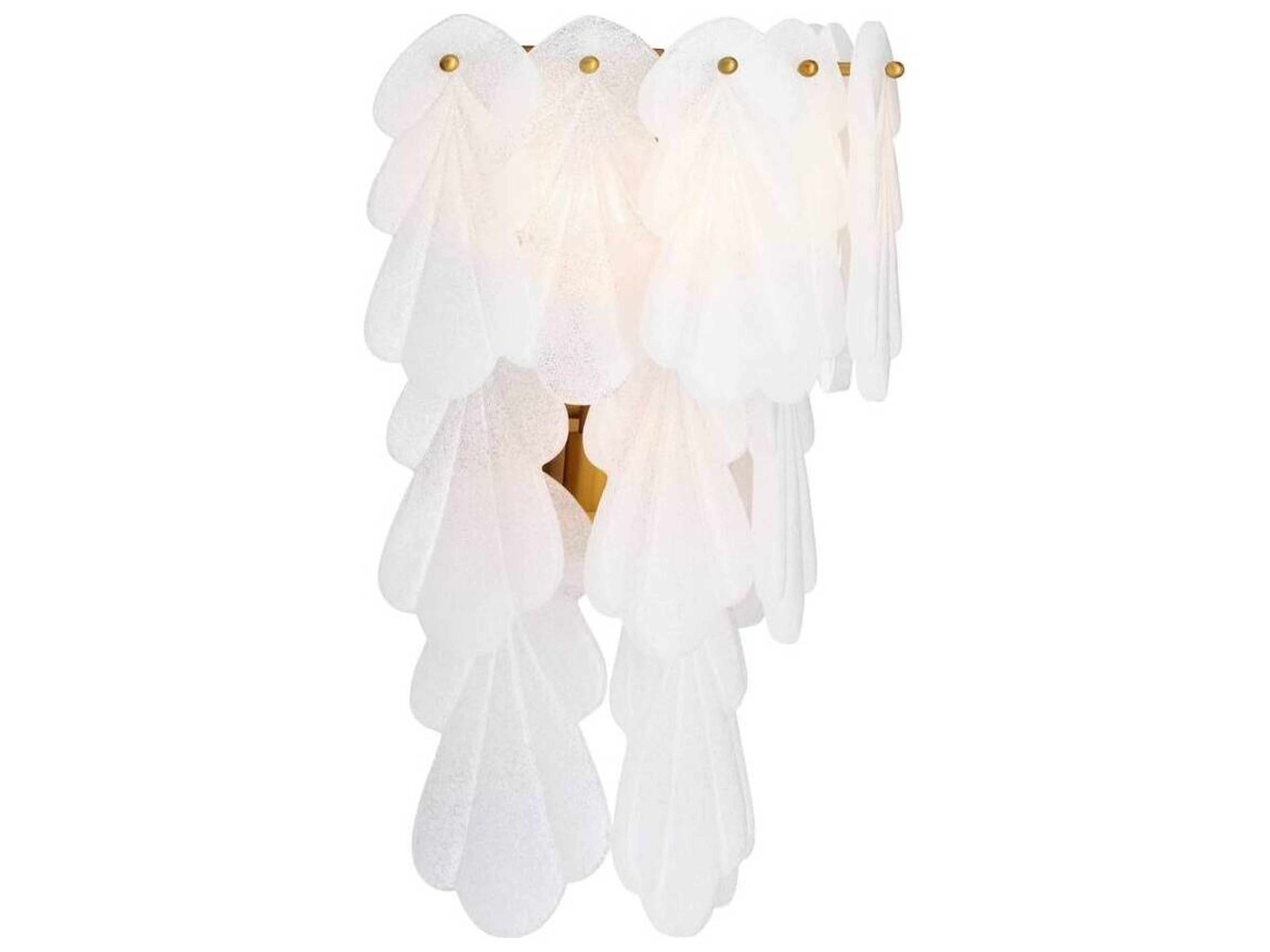 Arteriors Home Clear Seeded Slump Glass Brass Wall Sconce