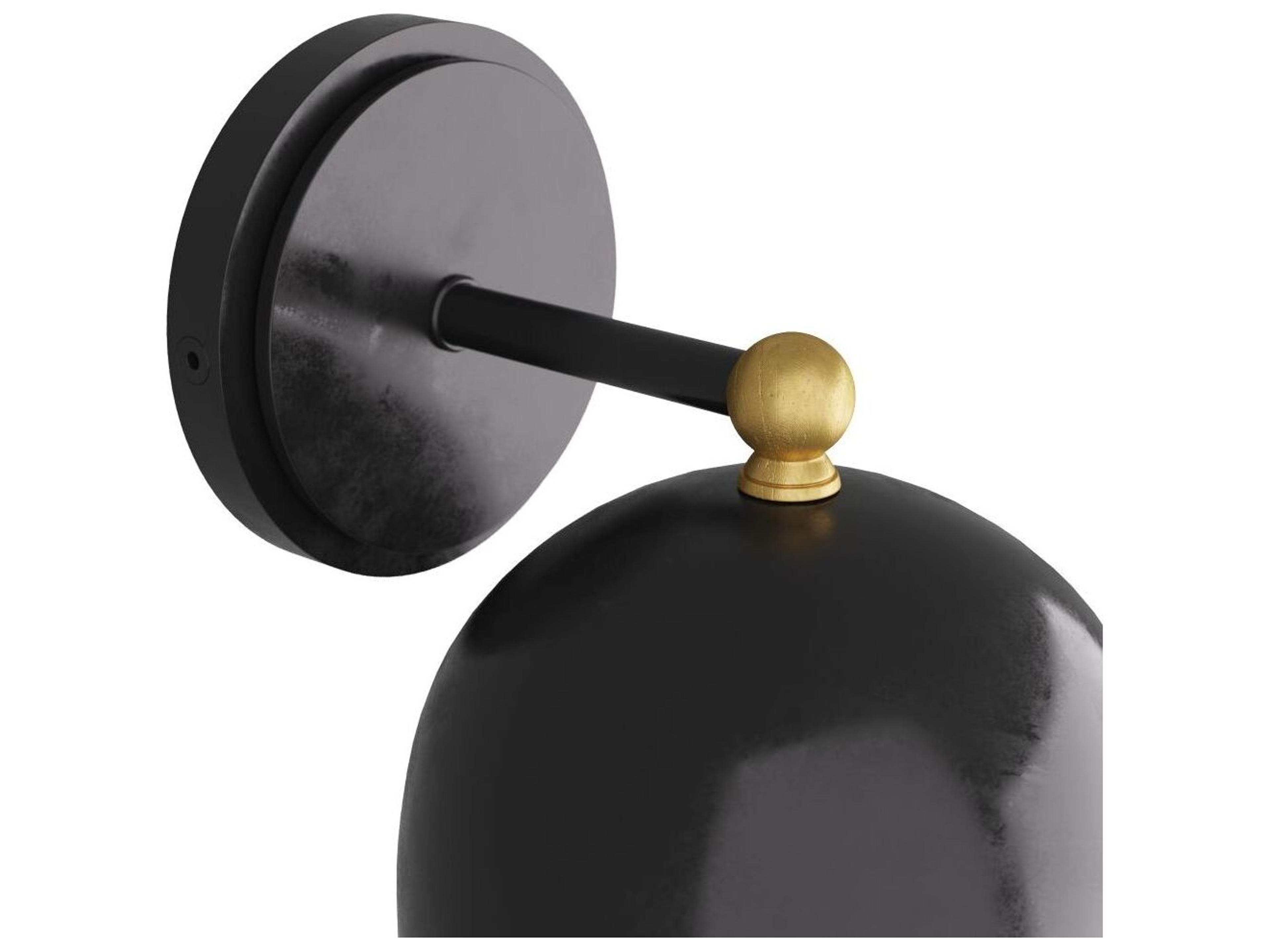 Arteriors Home Antoni 1-Light Bronze Polished Brass Black Wall Sconce