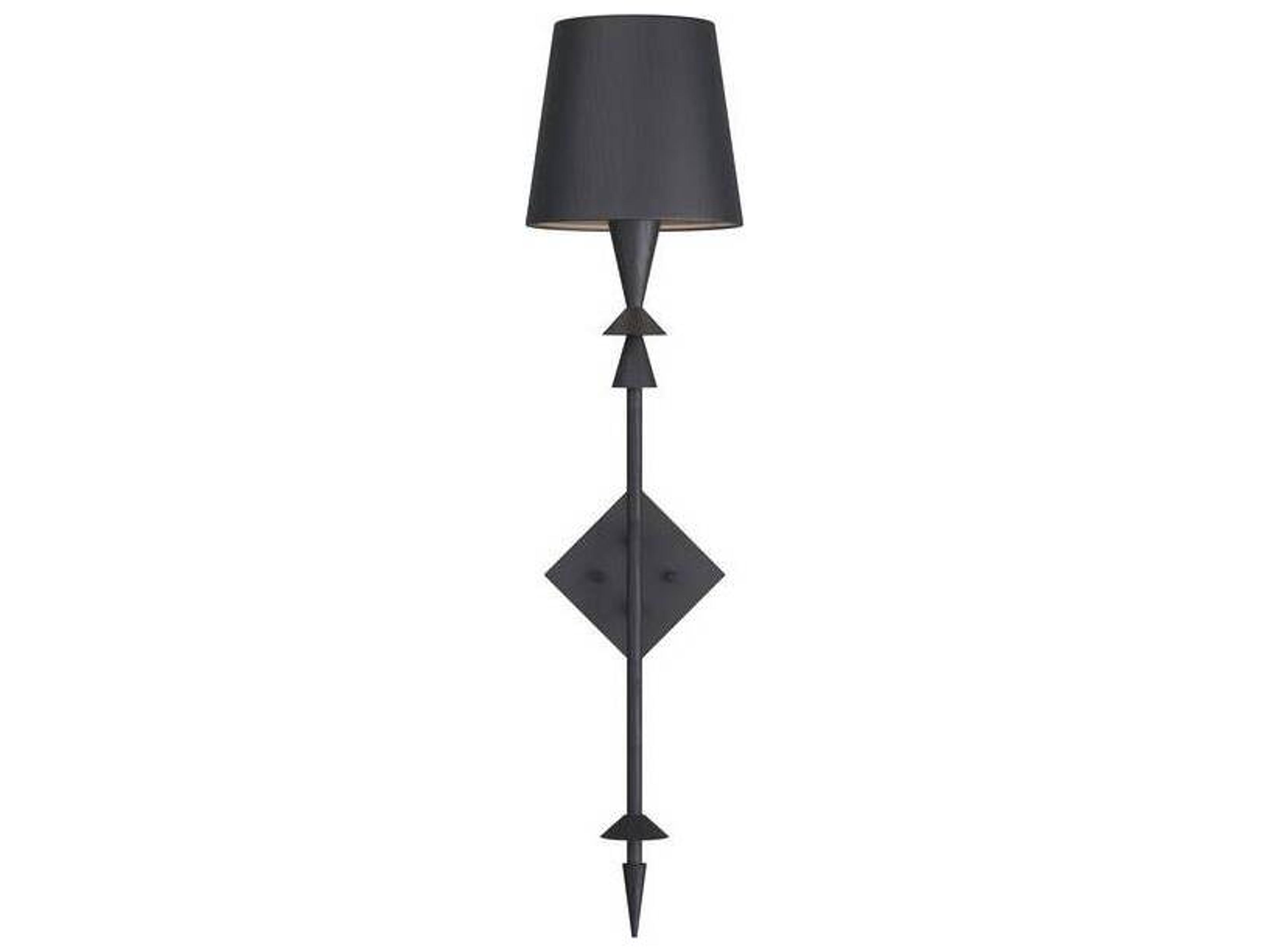 Arteriors Home Anton 1-Light Black Gesso Wall Sconce