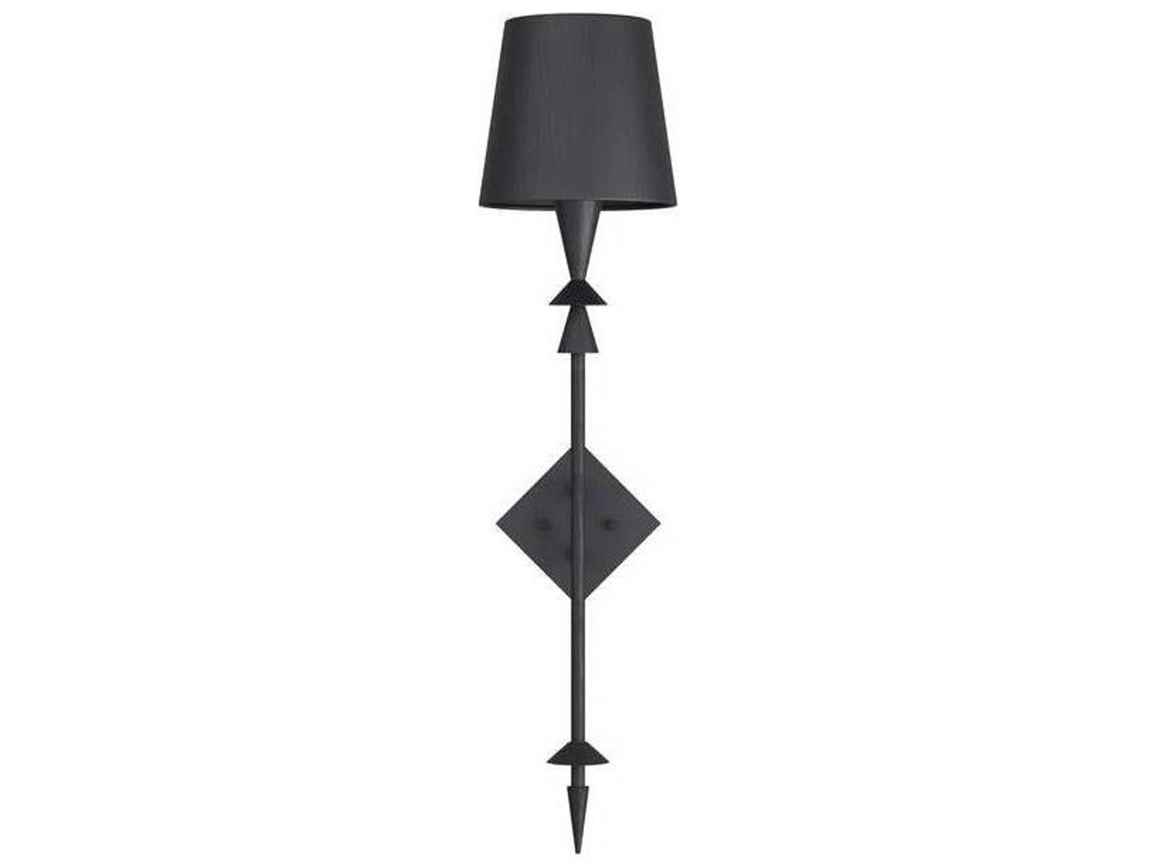 Arteriors Home Anton 1-Light Black Gesso Wall Sconce