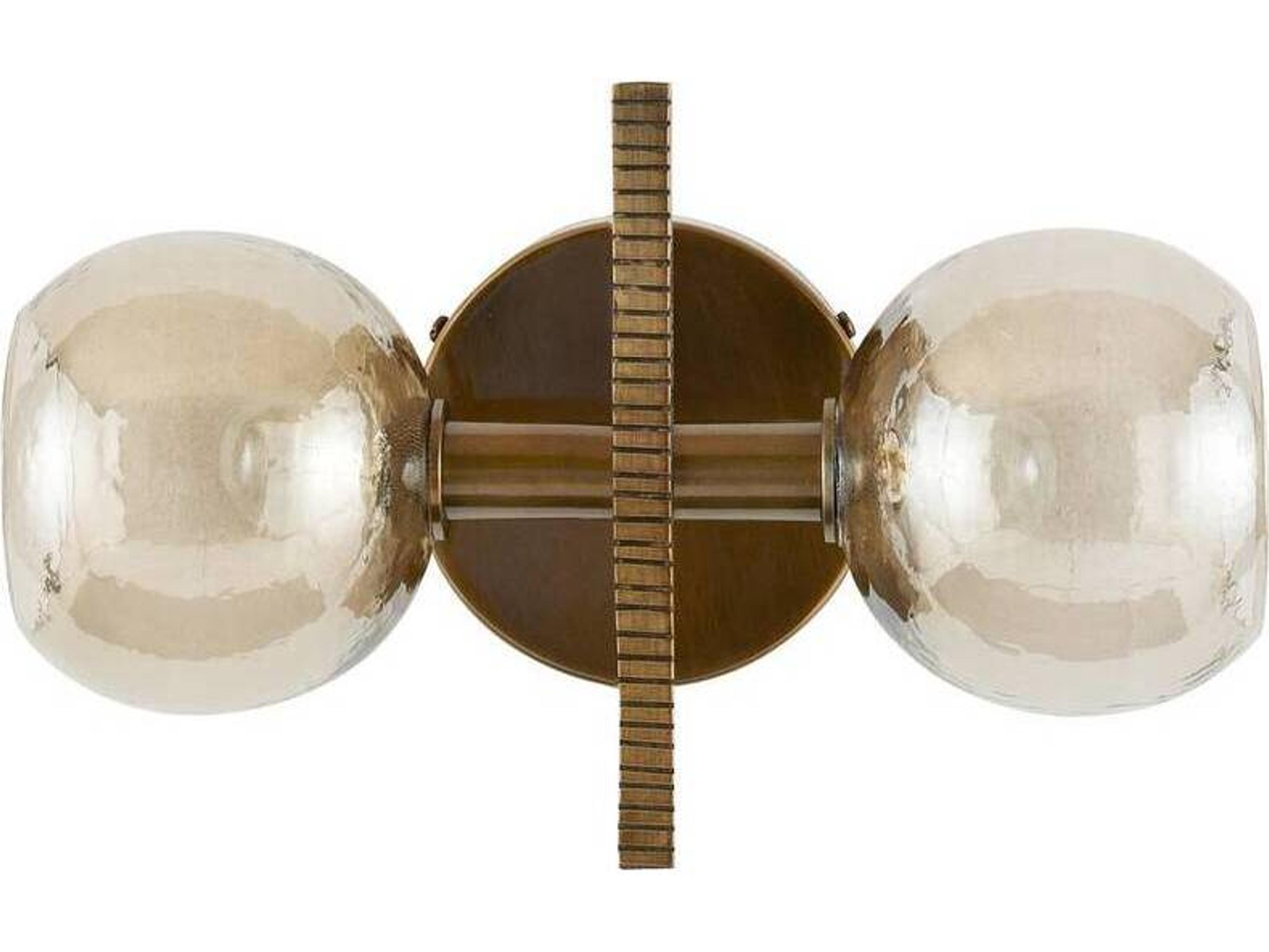 Arteriors Home Chamberlin 2-Light Smoke Antique Brass Wall Sconce