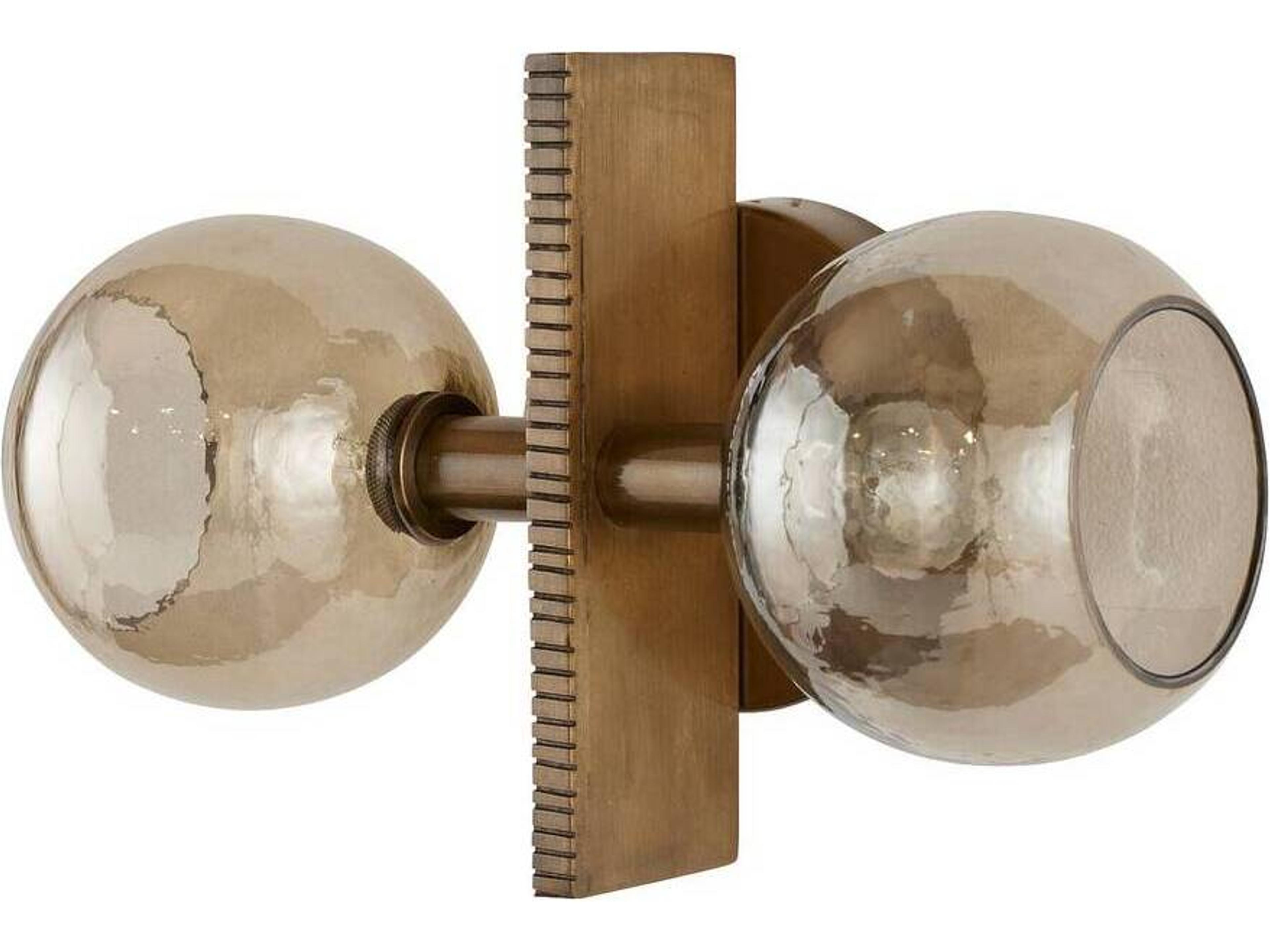 Arteriors Home Chamberlin 2-Light Smoke Antique Brass Wall Sconce