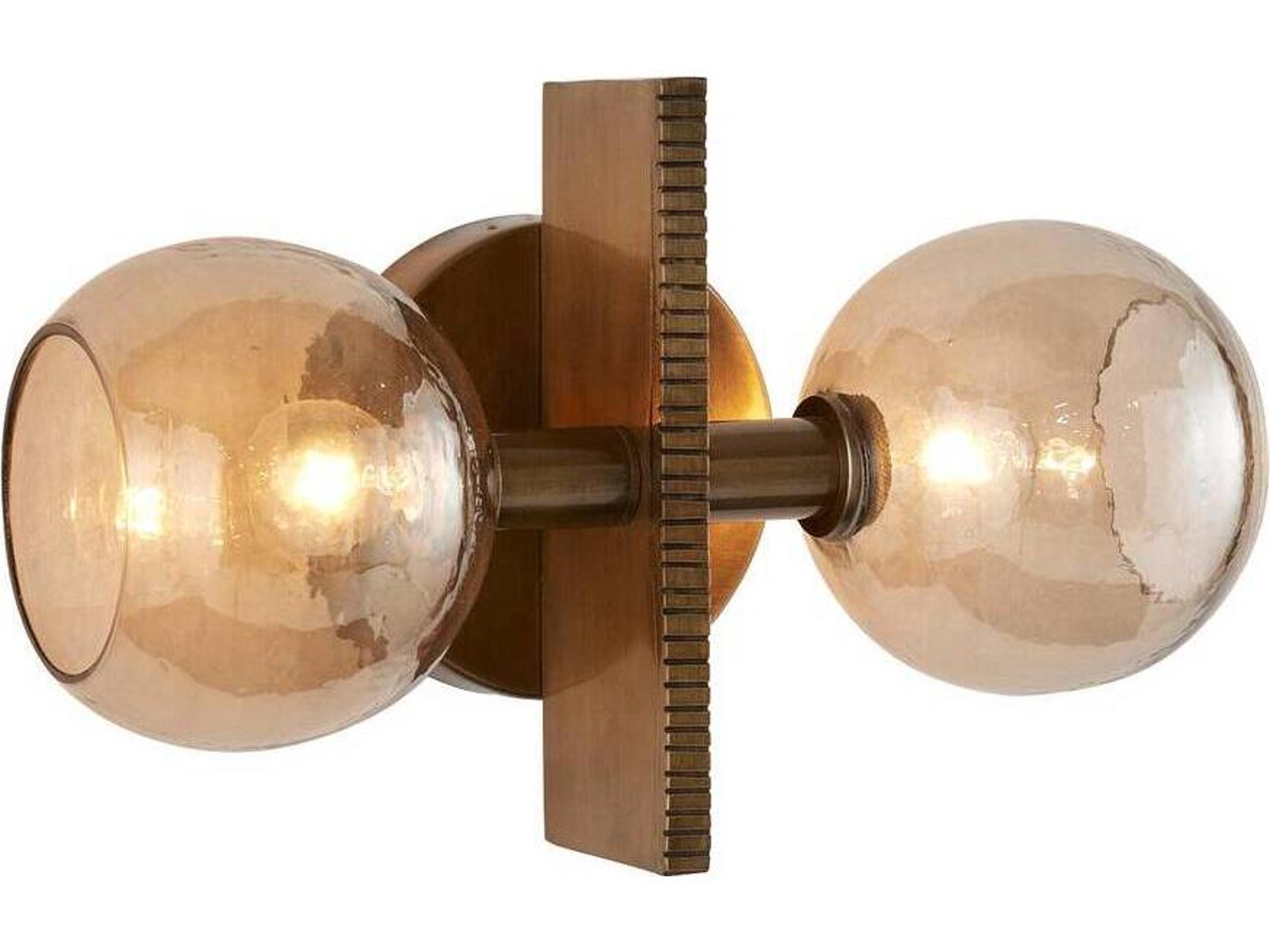 Arteriors Home Chamberlin 2-Light Smoke Antique Brass Wall Sconce