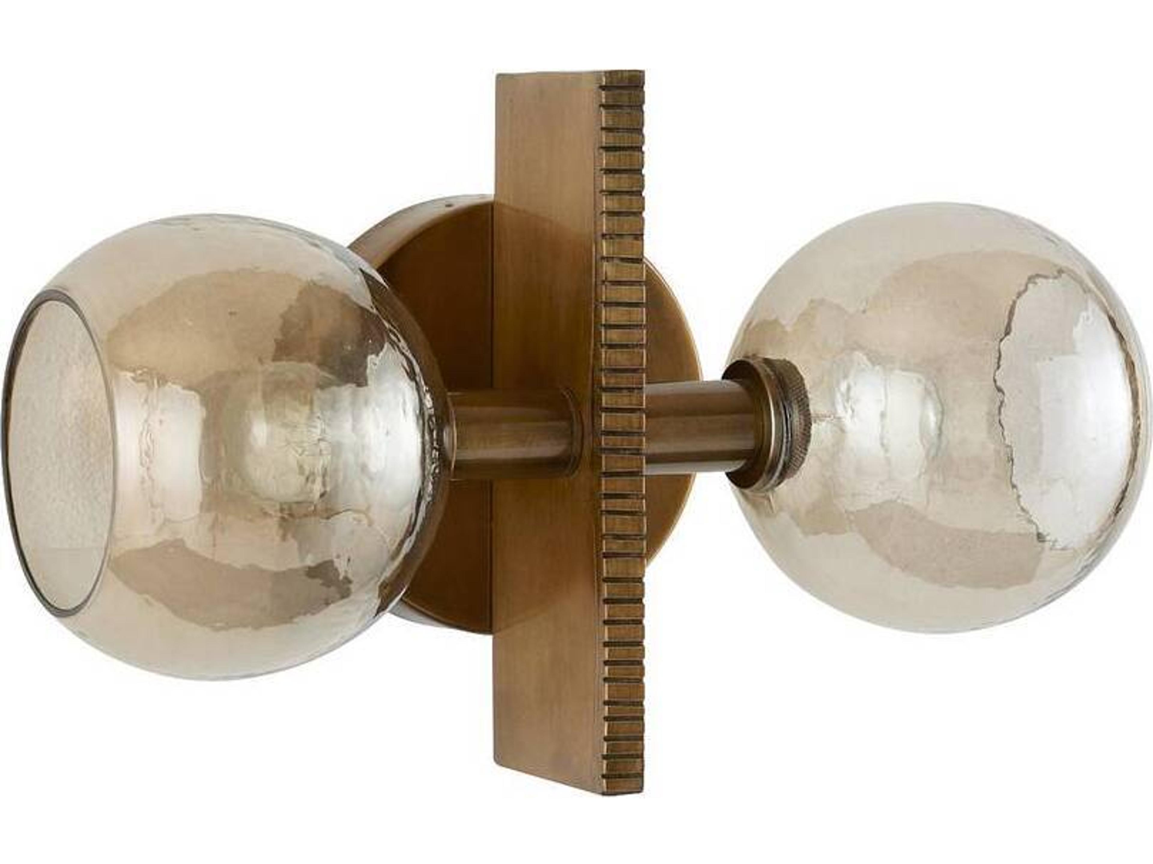Arteriors Home Chamberlin 2-Light Smoke Antique Brass Wall Sconce