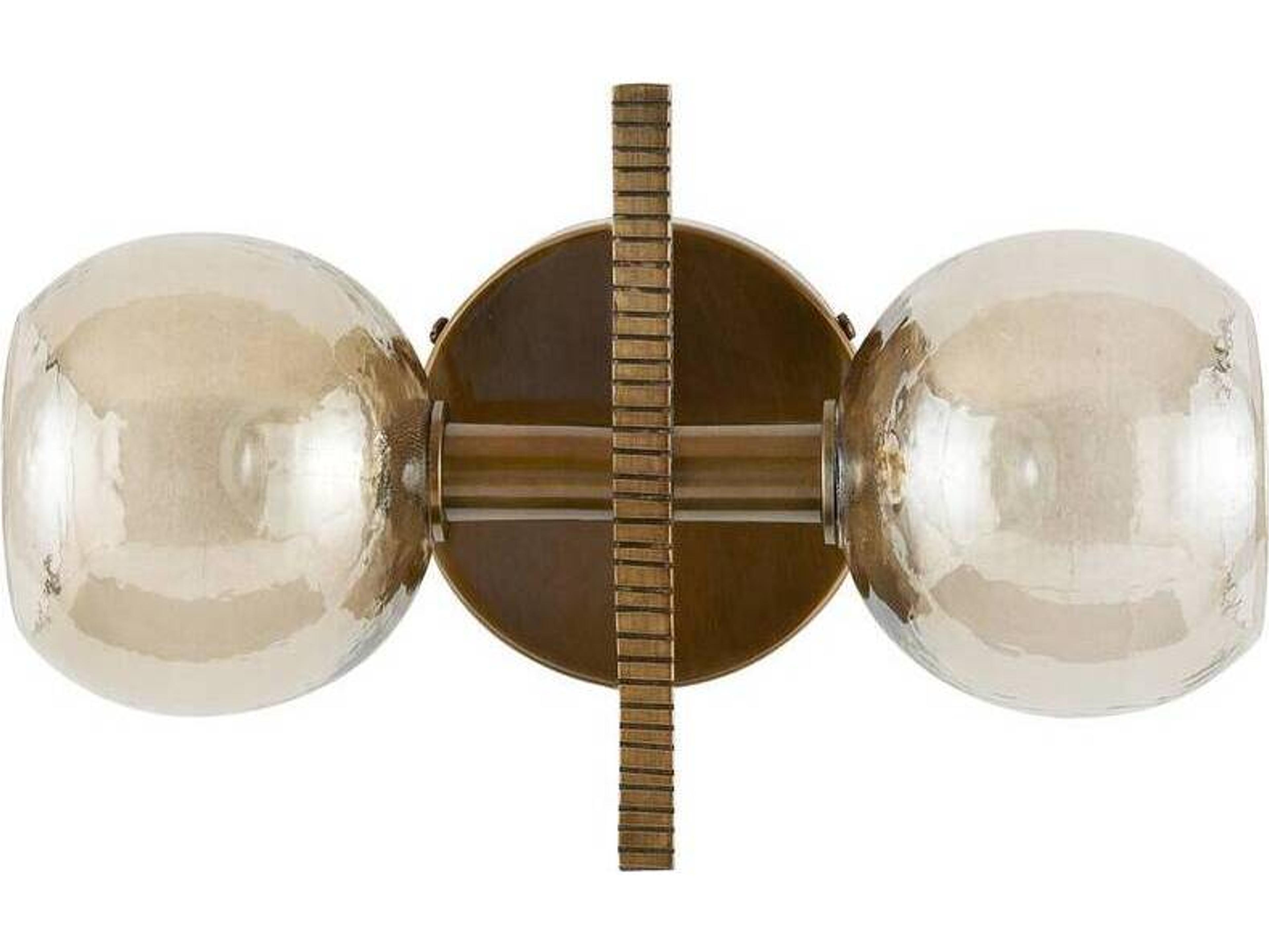 Arteriors Home Chamberlin 2-Light Smoke Antique Brass Wall Sconce