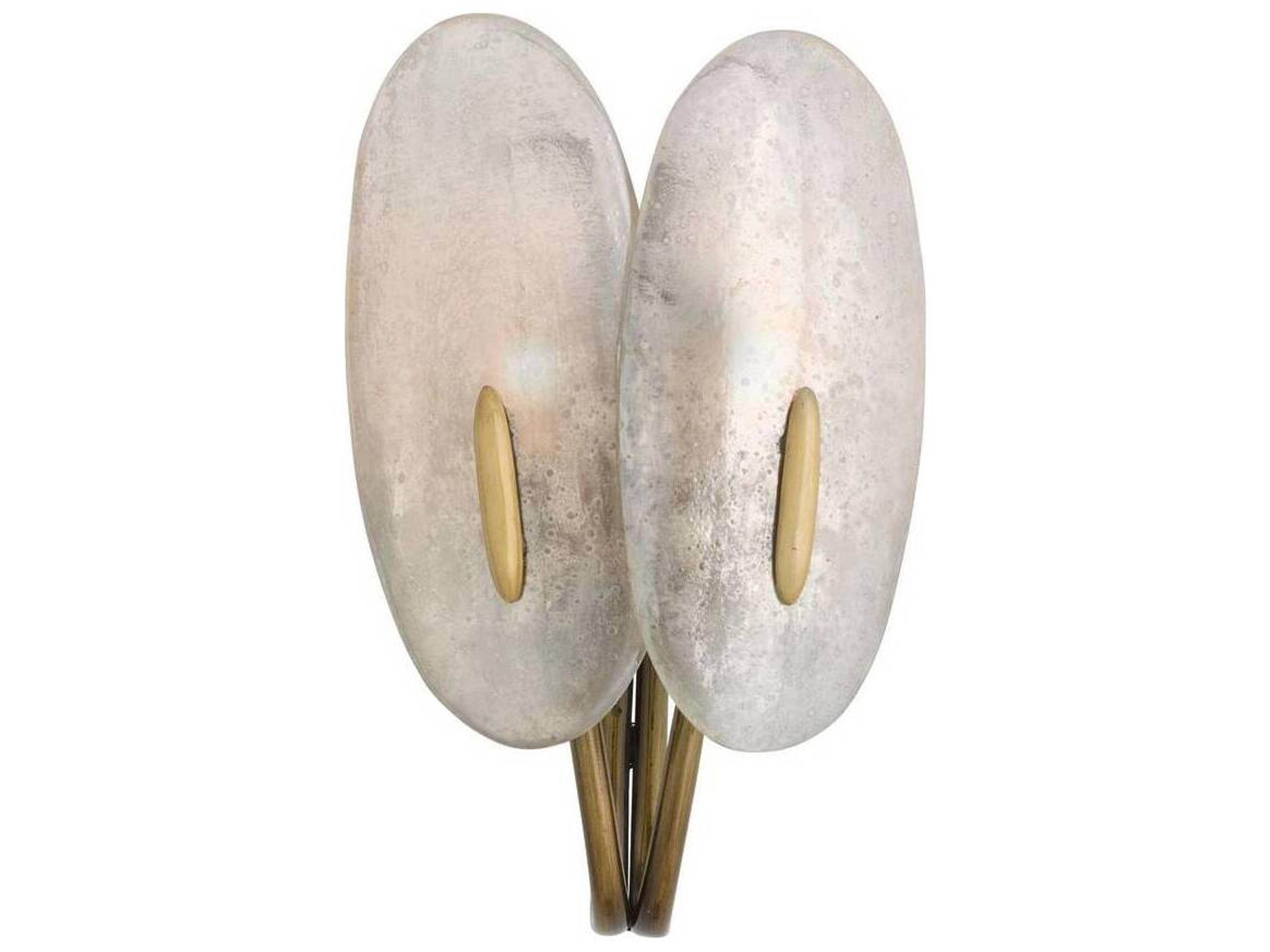 Arteriors Home Izara Arteriors Home 2-Light Mercury Antique Brass Silver Gold Clear Wall Sconce