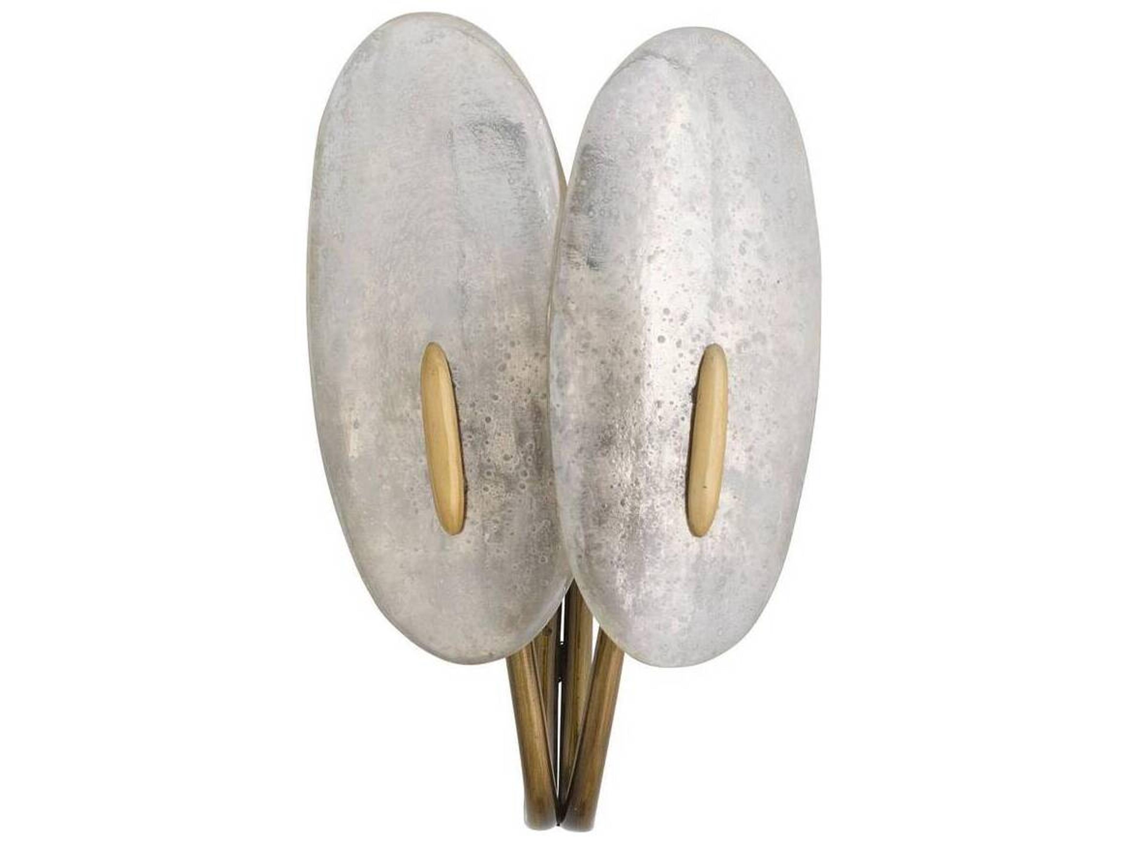 Arteriors Home Izara Arteriors Home 2-Light Mercury Antique Brass Silver Gold Clear Wall Sconce