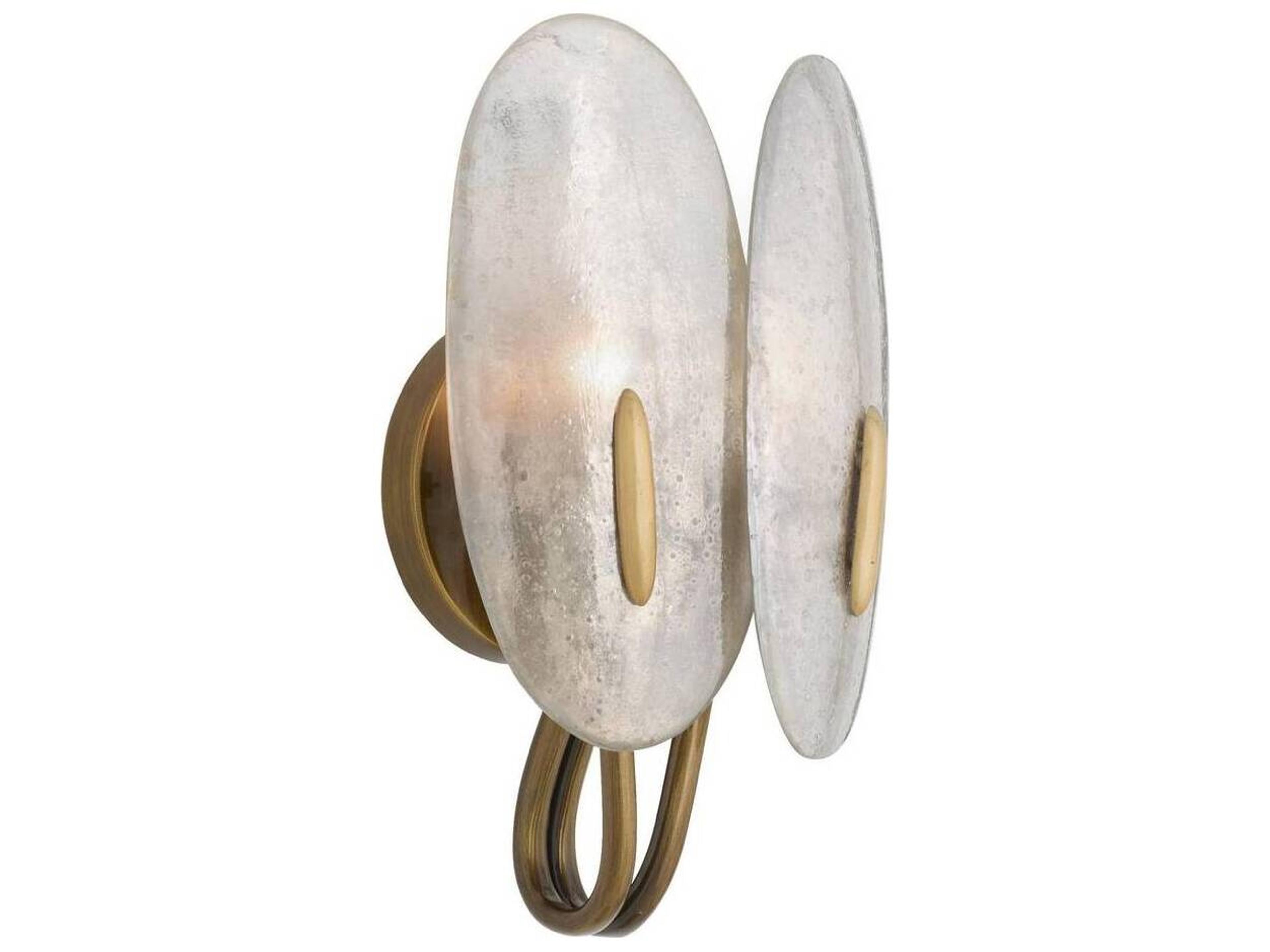 Arteriors Home Izara Arteriors Home 2-Light Mercury Antique Brass Silver Gold Clear Wall Sconce