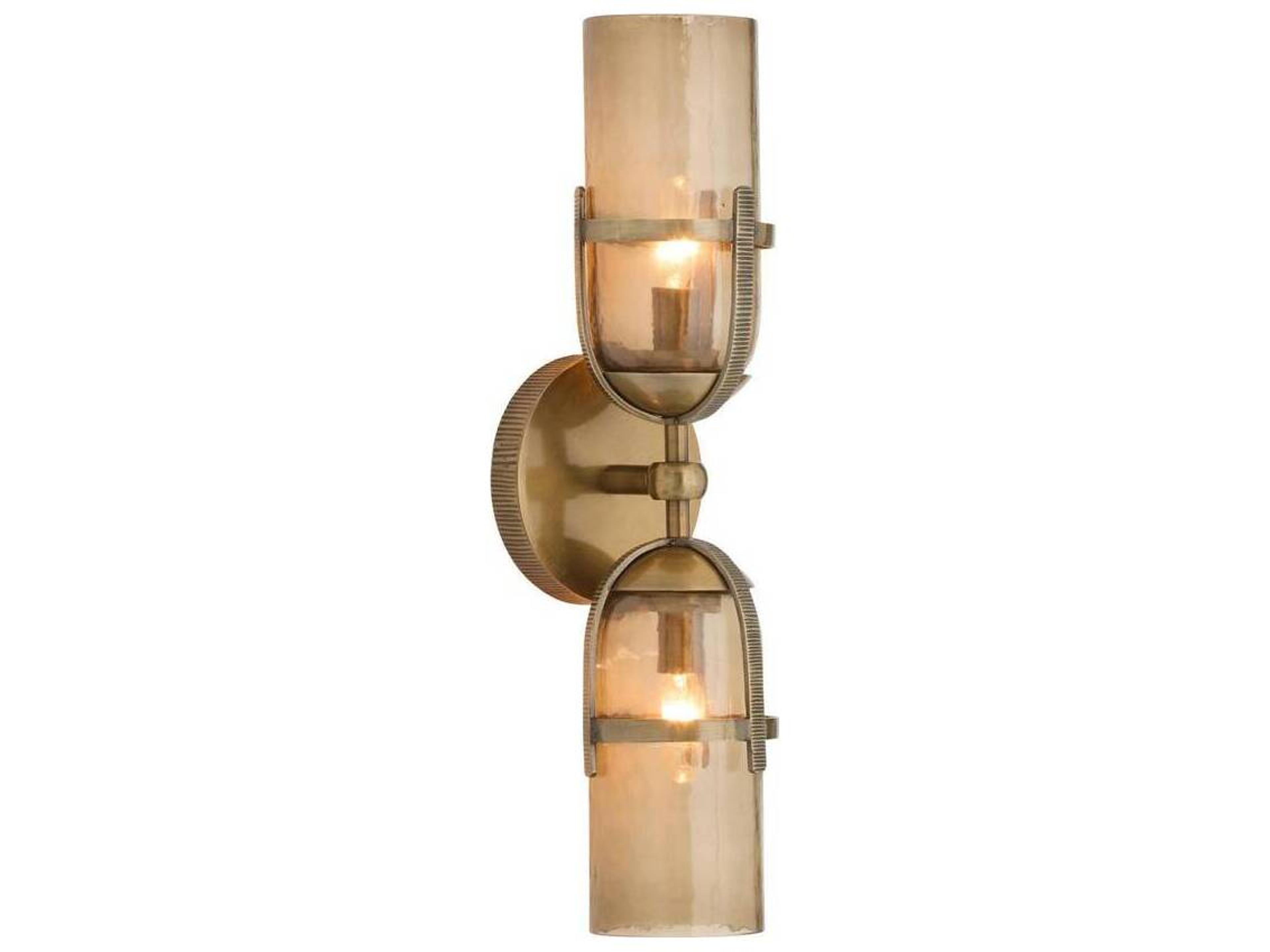 Arteriors Home Jacobson Arteriors Home 2-Light Smoke Antique Brass Gray Gold Wall Sconce