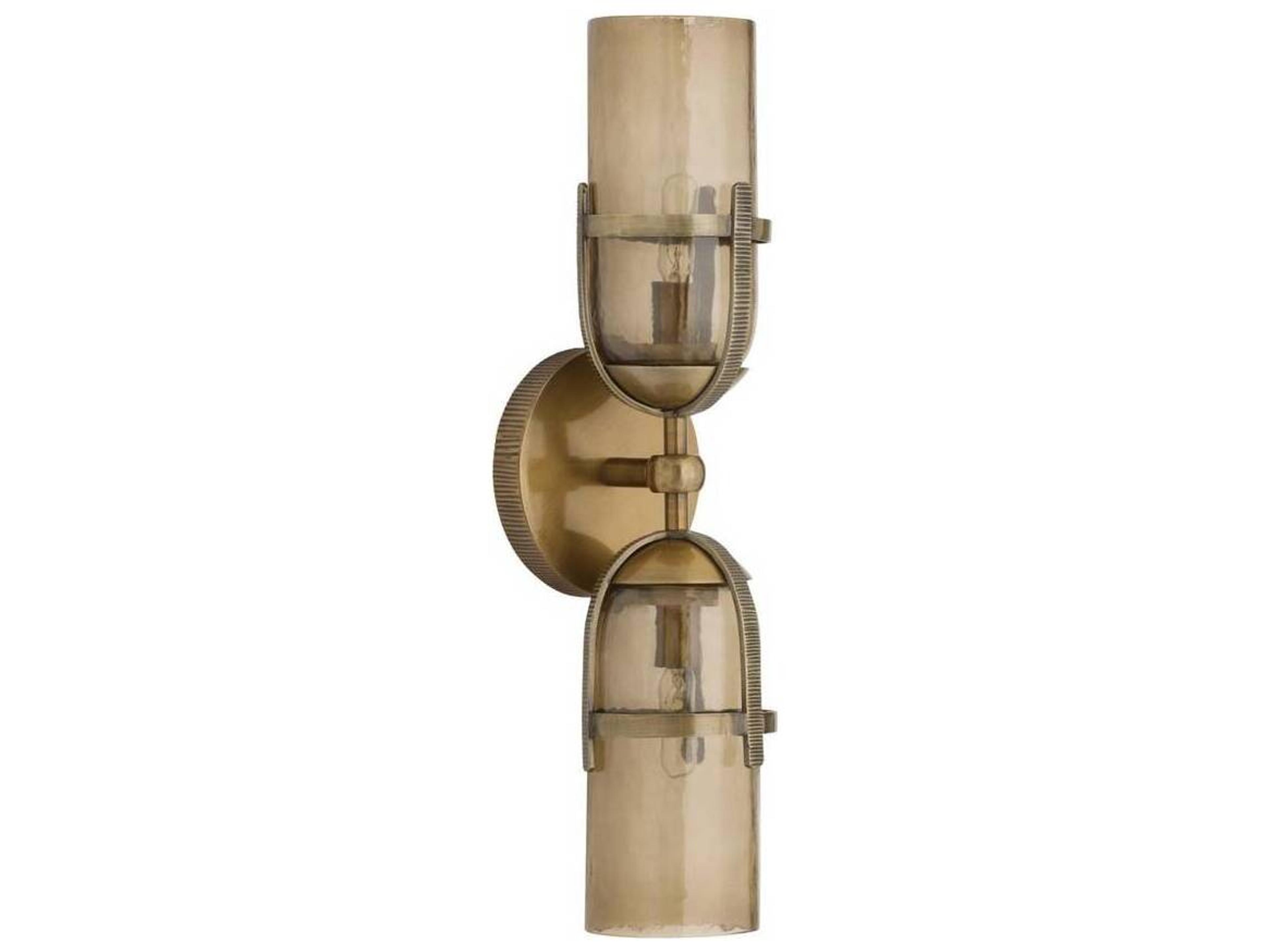 Arteriors Home Jacobson Arteriors Home 2-Light Smoke Antique Brass Gray Gold Wall Sconce