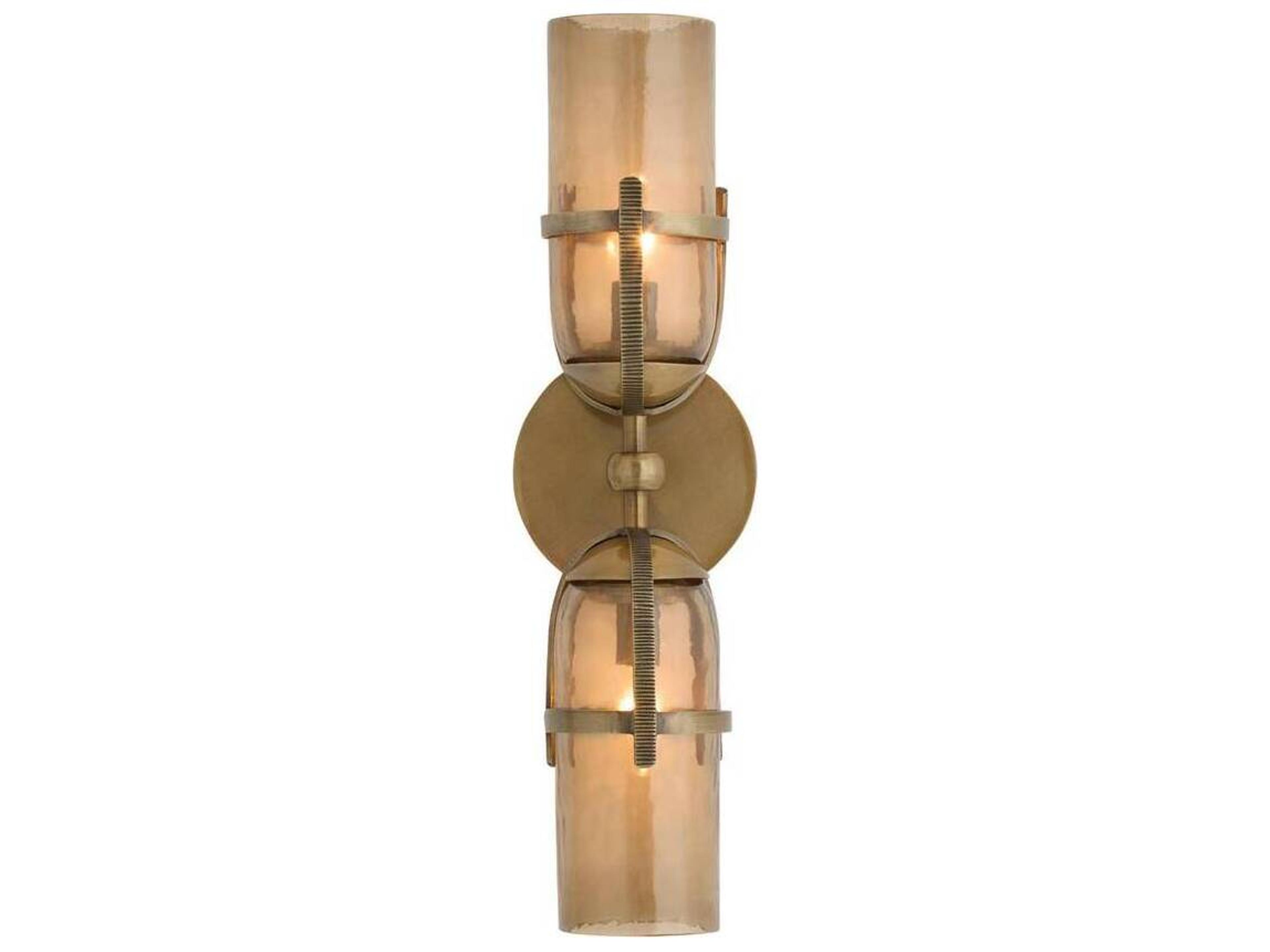 Arteriors Home Jacobson Arteriors Home 2-Light Smoke Antique Brass Gray Gold Wall Sconce