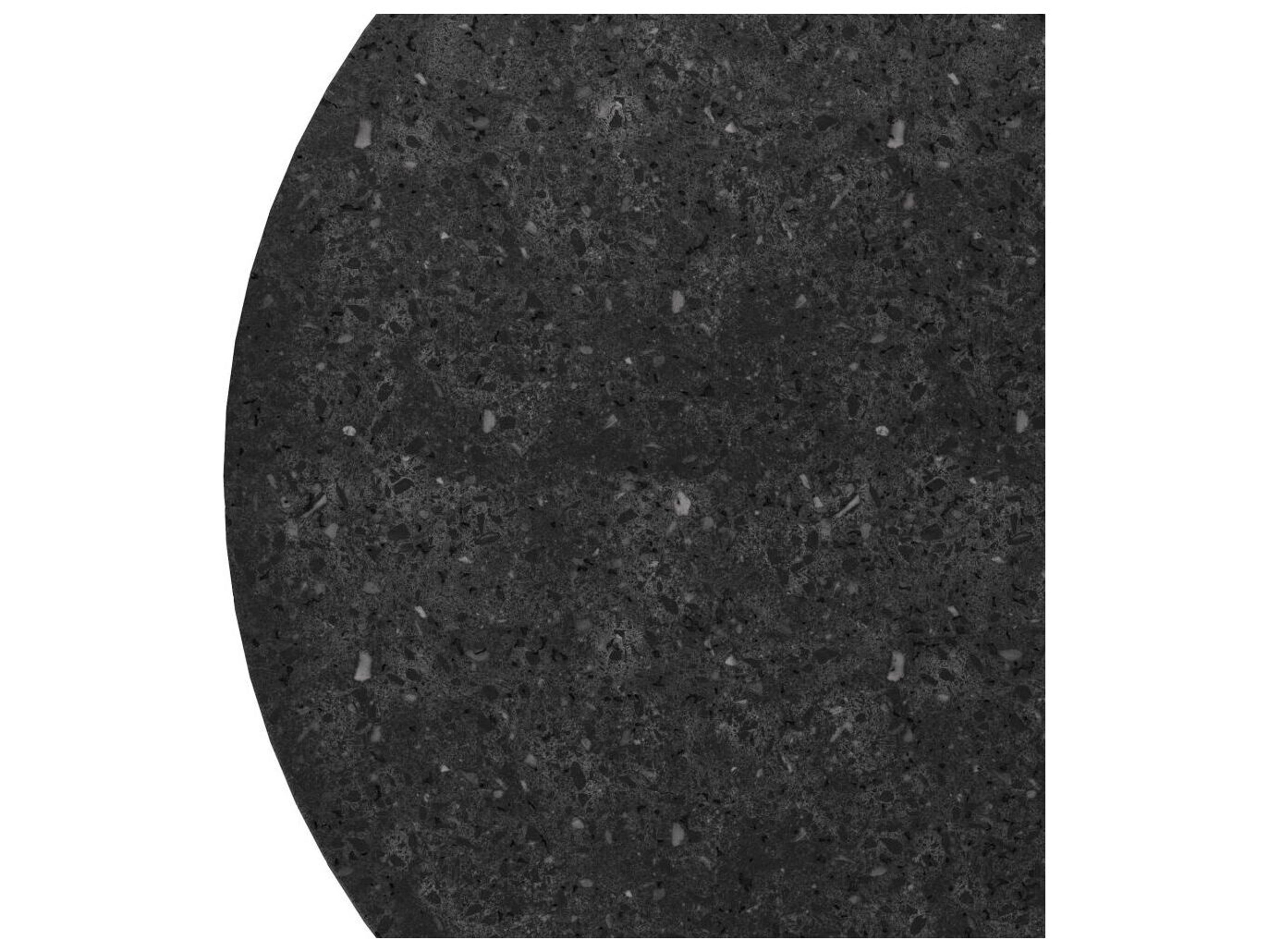 Arteriors Home Round Stone Charcoal Antique Brass Verwall End Table