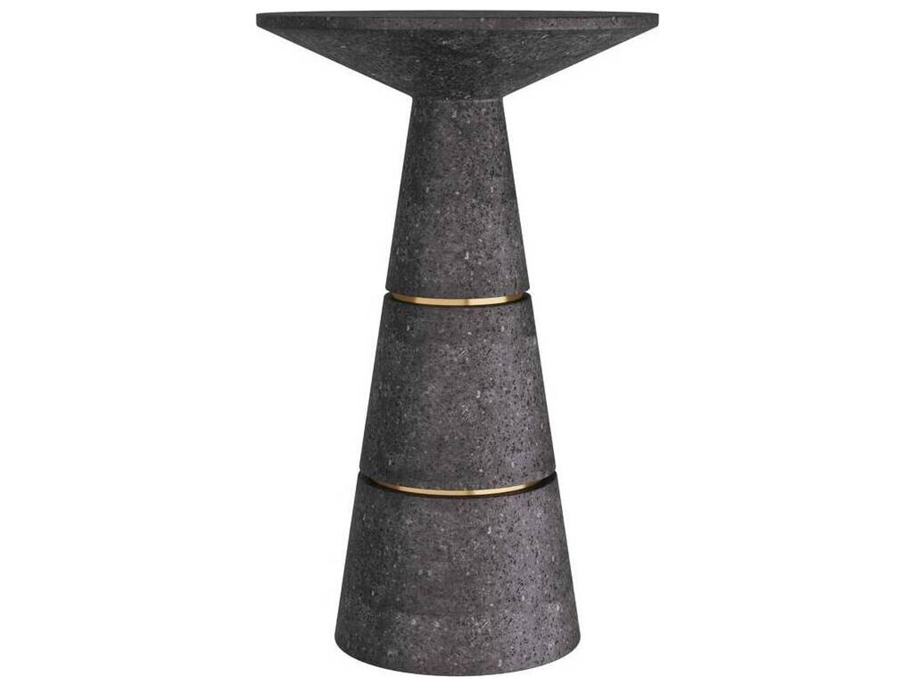 Verwall Accent Table Charcoal Glass Stone