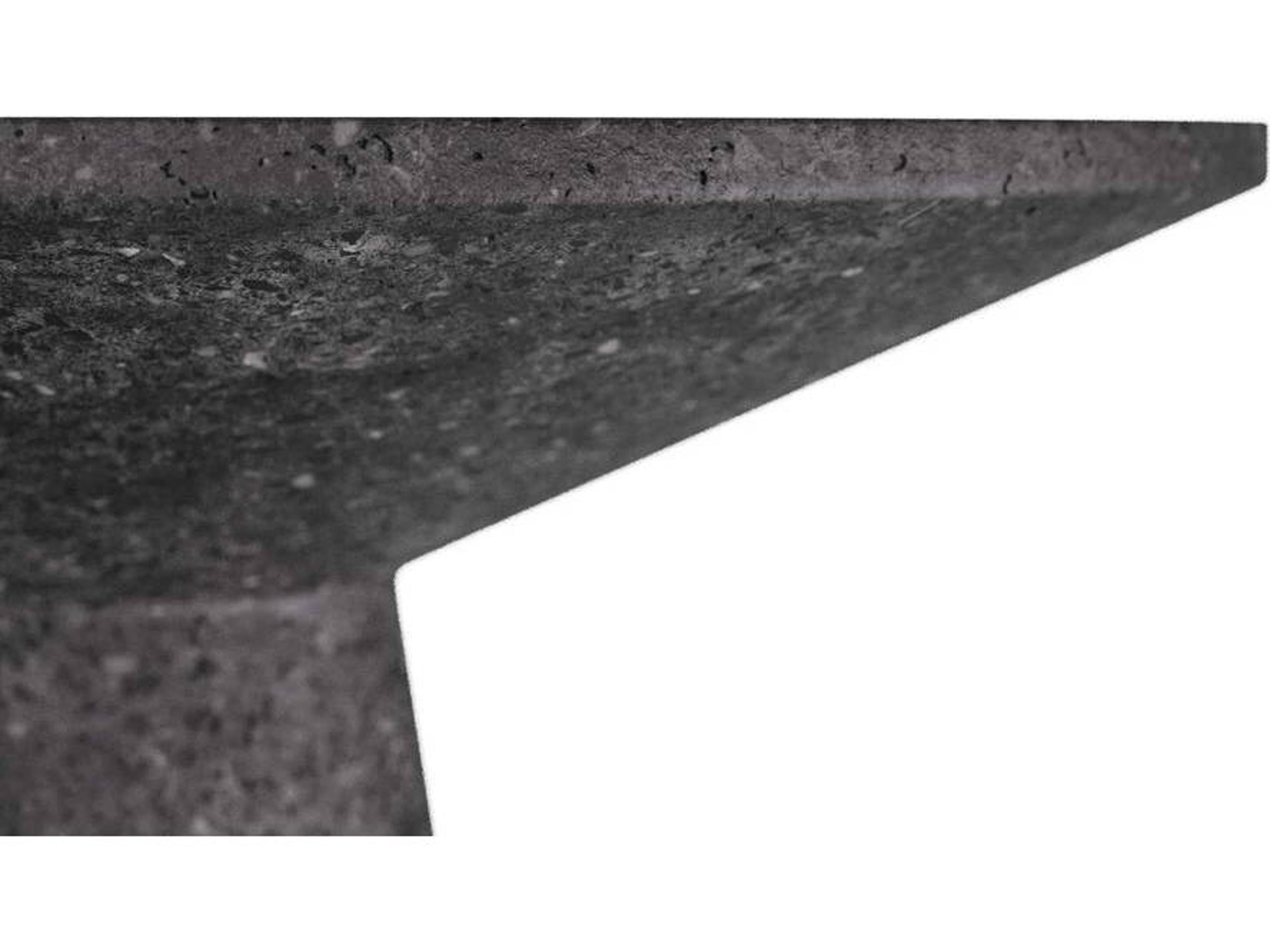 Arteriors Home Round Stone Charcoal Antique Brass Verwall End Table